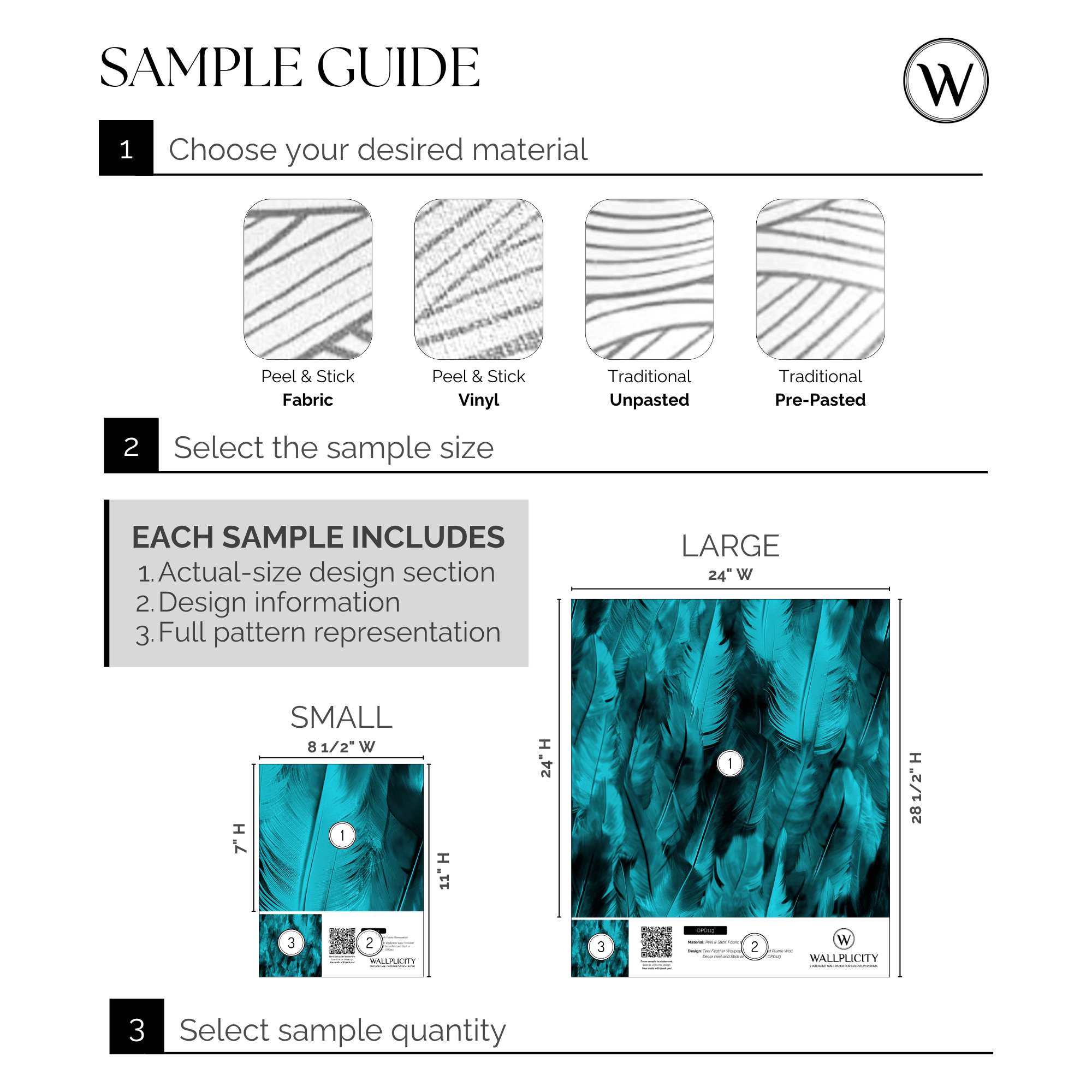 Lagoon Plume wallpaper sample guide