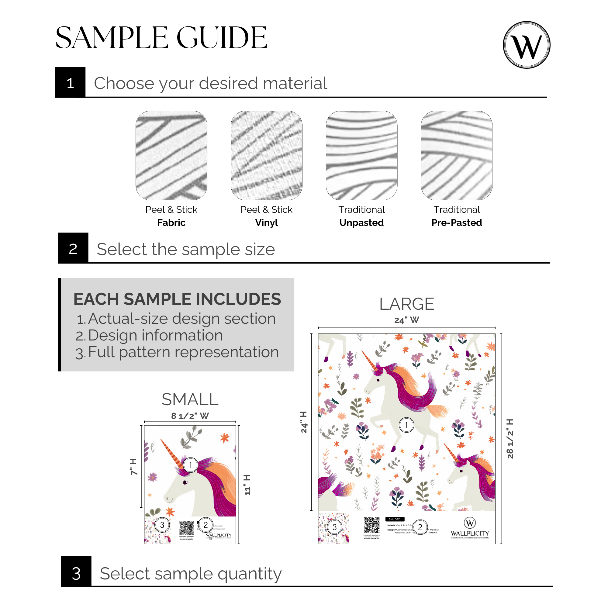 Unicorn Meadow wallpaper sample guide