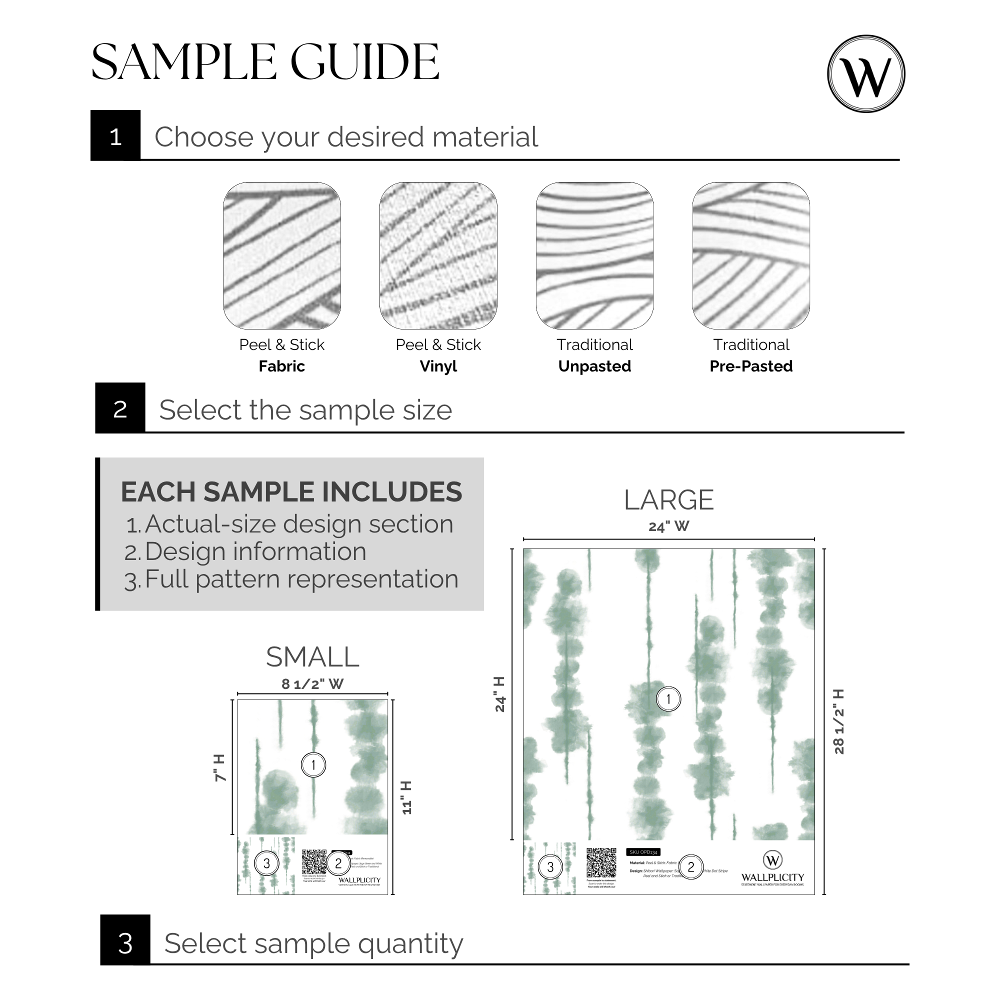 Shibori Stripe wallpaper sample guide