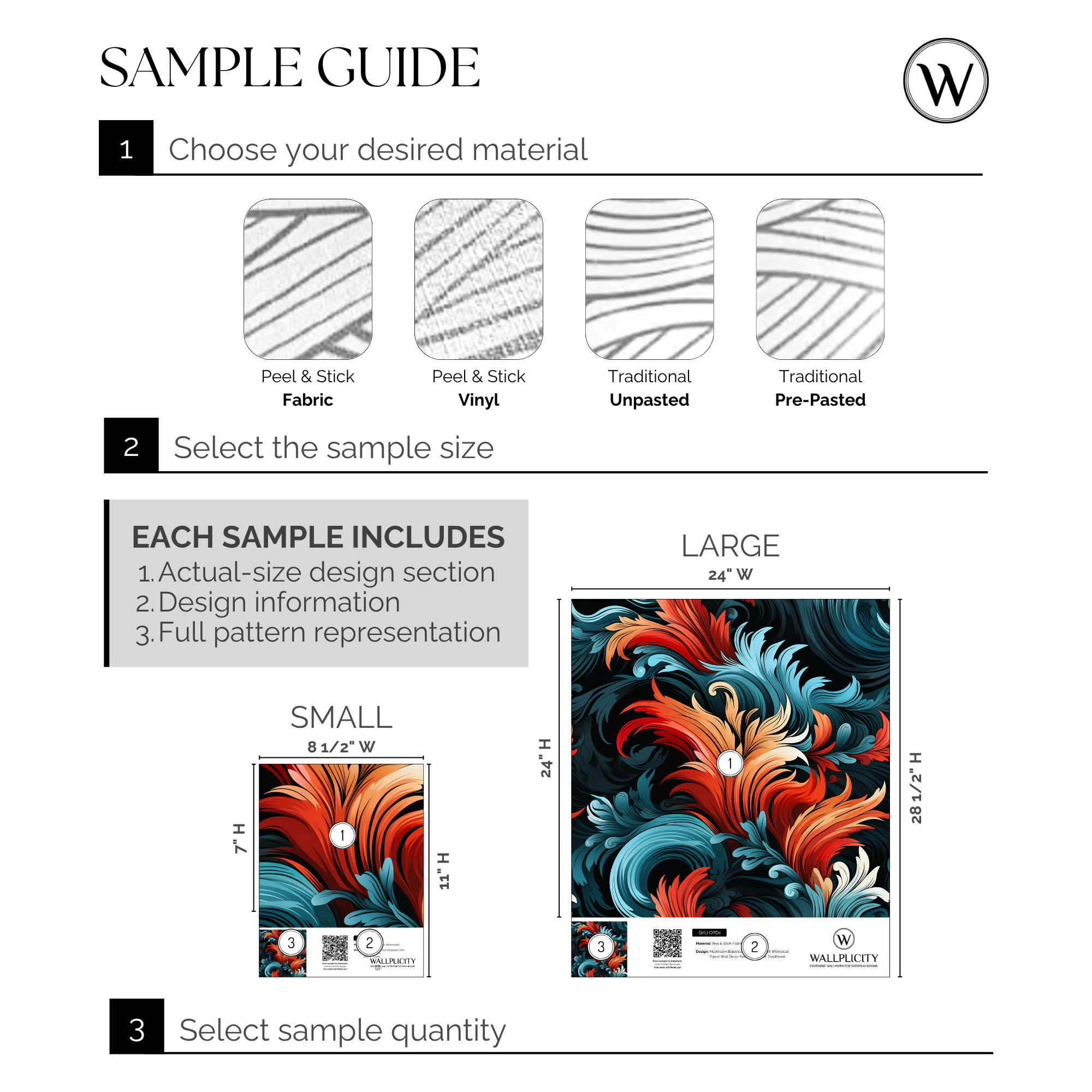 Acanthus Ember wallpaper sample guide