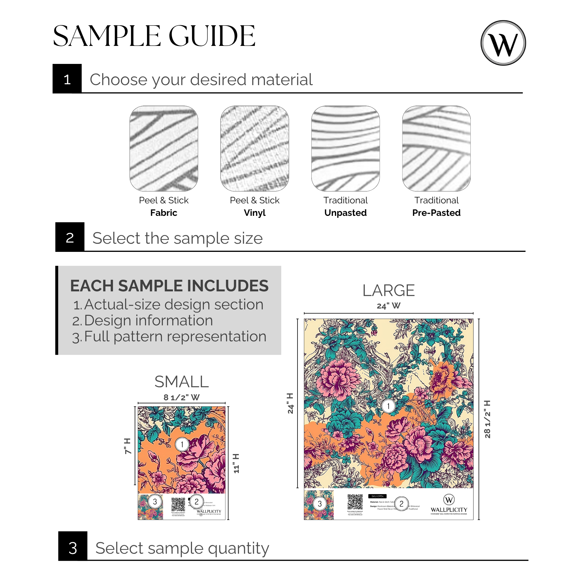 Rococo Coral wallpaper sample guide