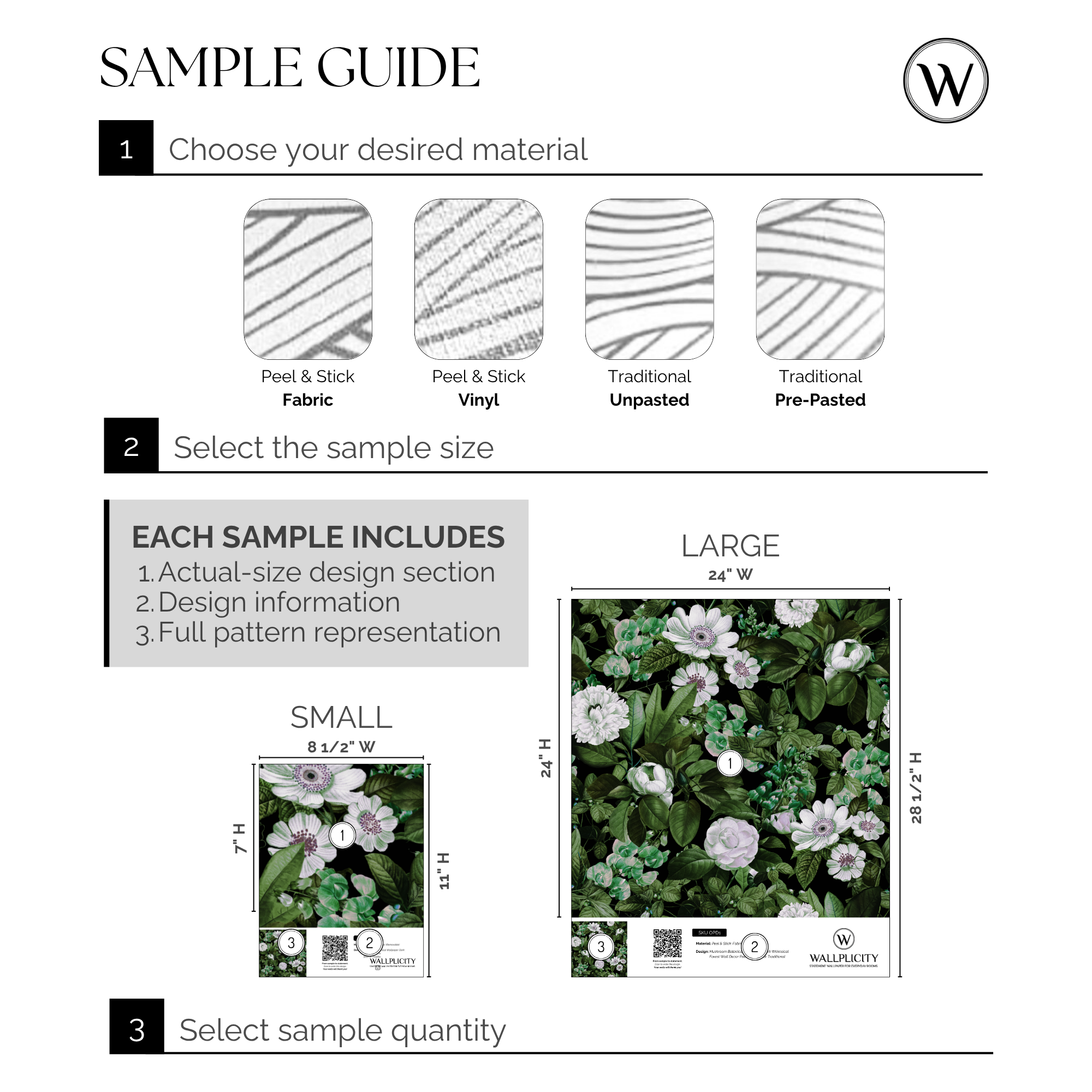 Deep Flora wallpaper sample guide