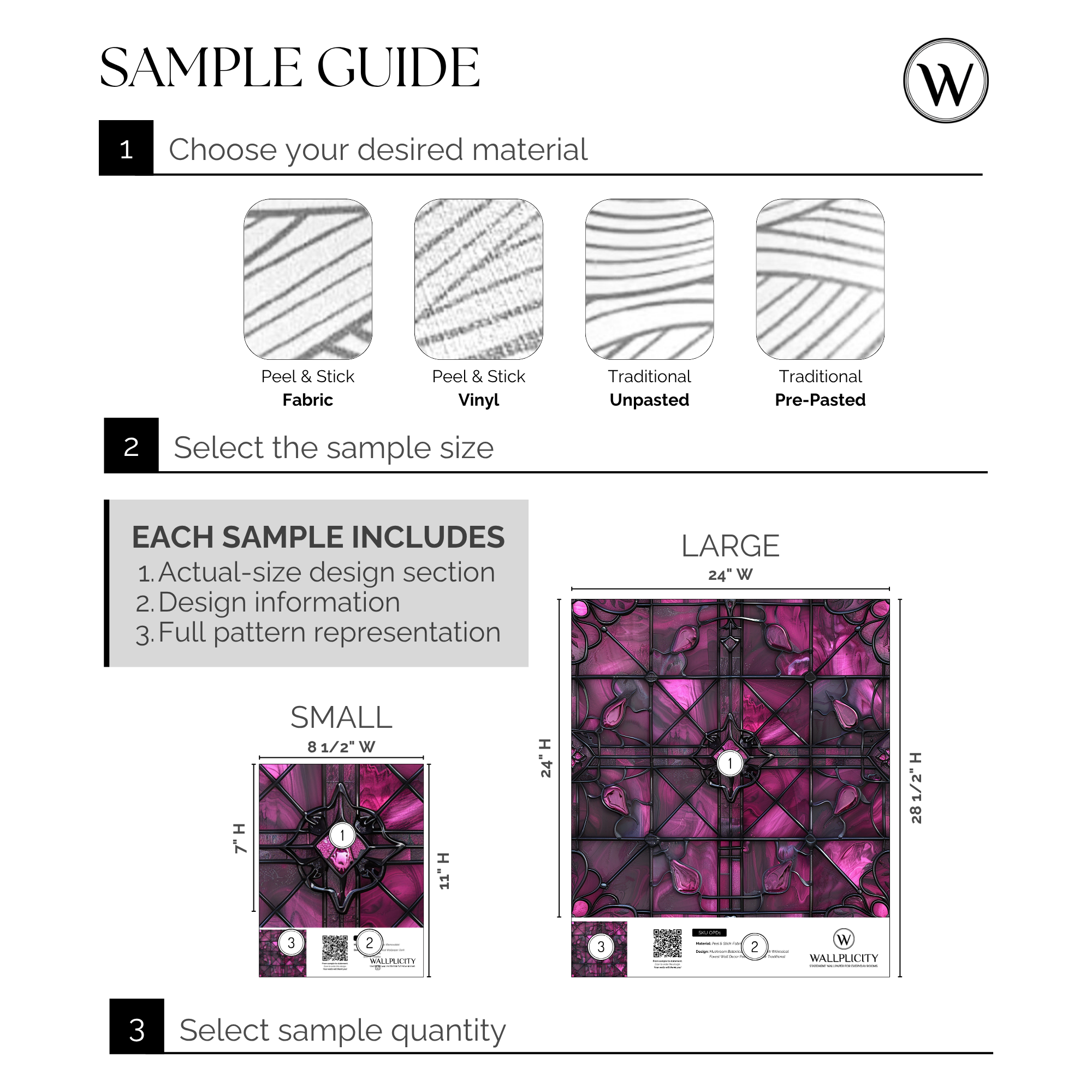 Fuchsia Glass wallpaper sample guide