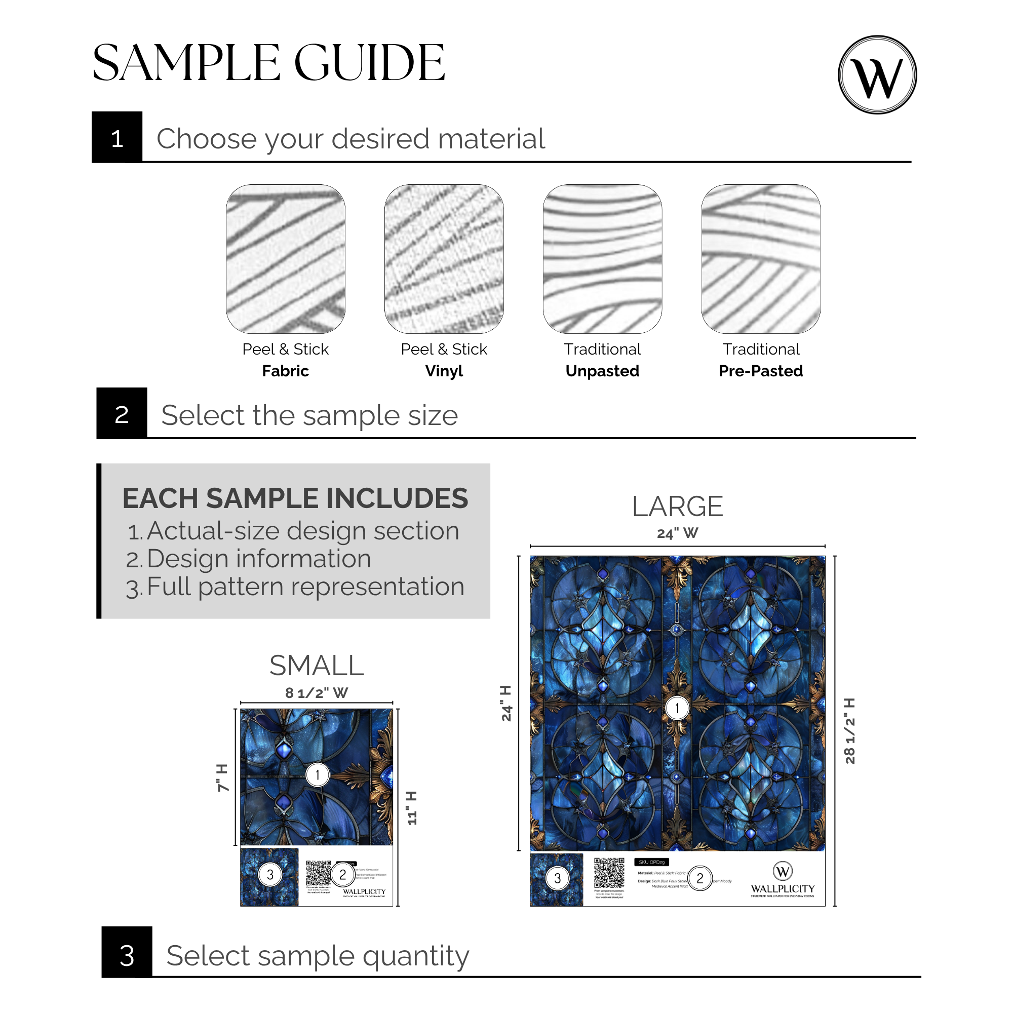 Cathedral Blue wallpaper sample guide