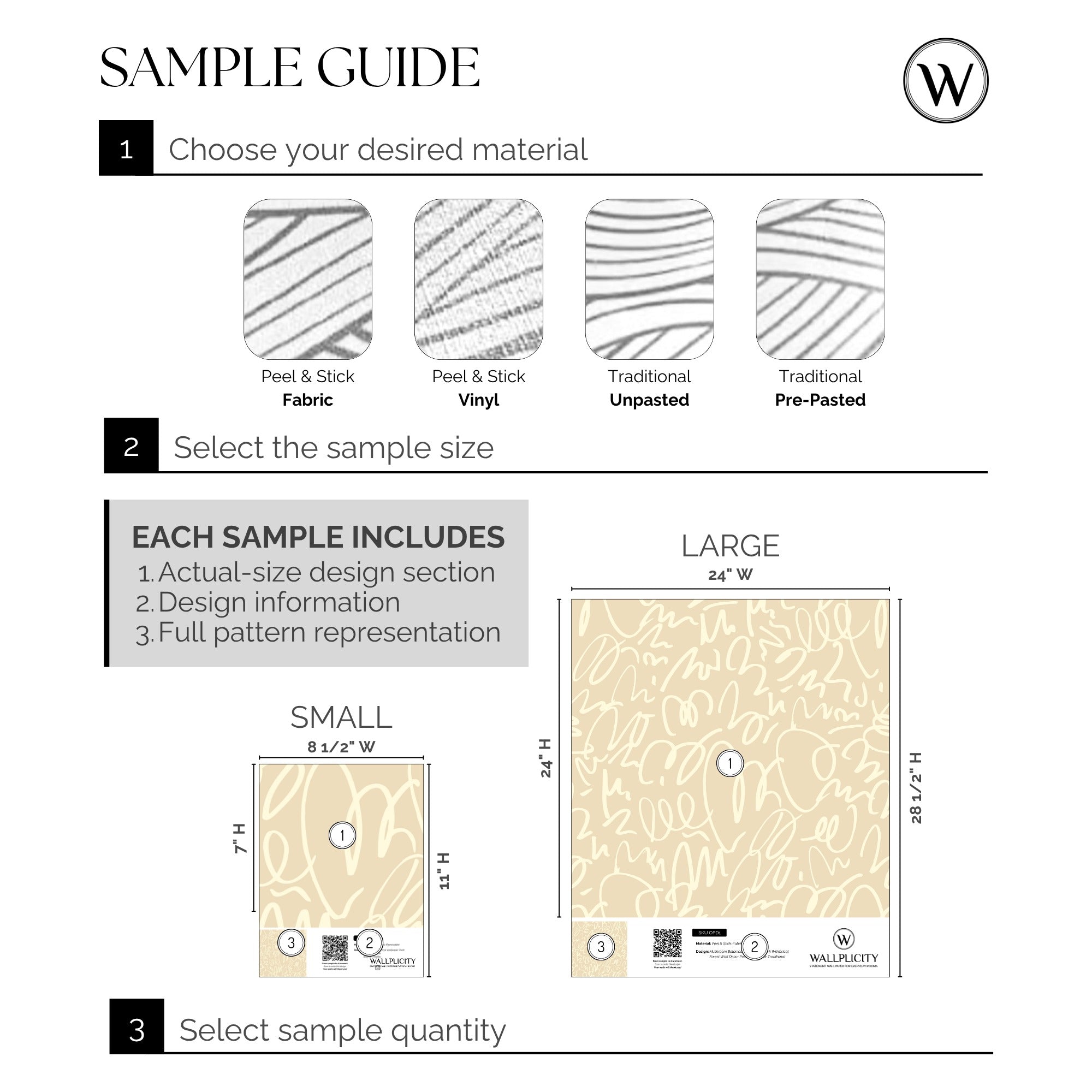 Cream Doodle wallpaper sample guide