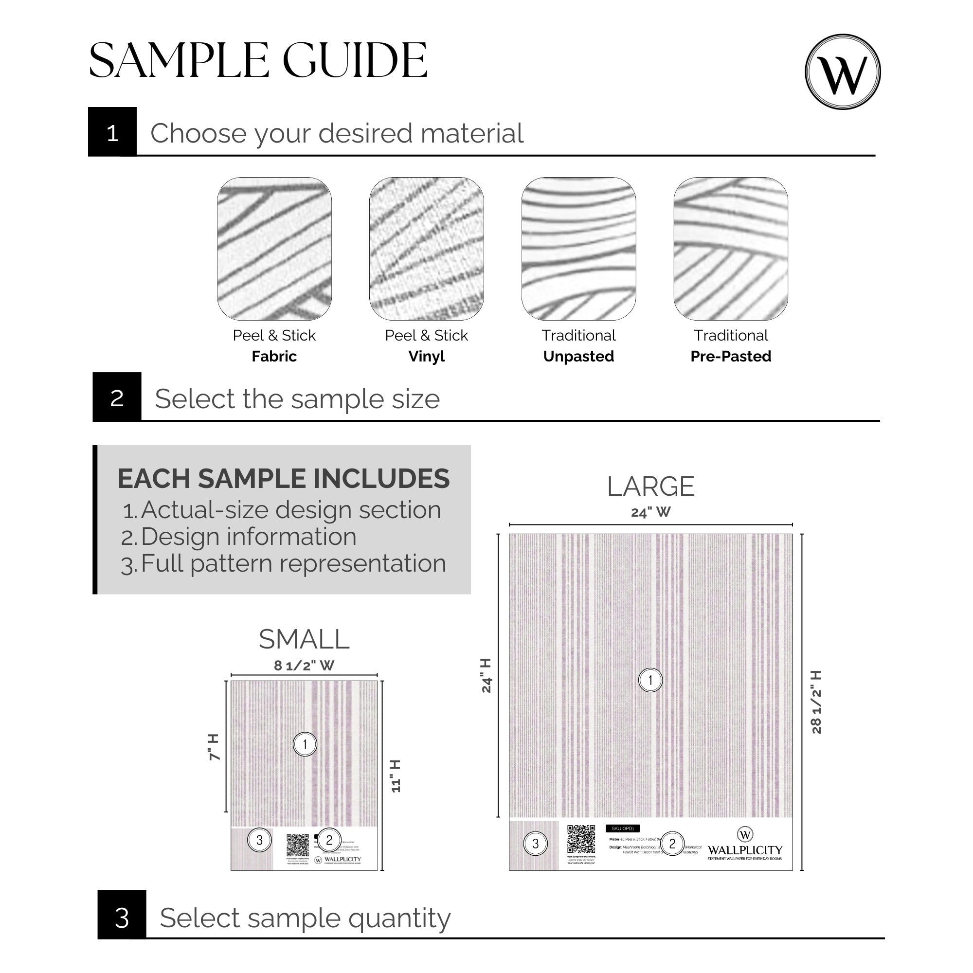 Lavender Pinstripe wallpaper sample guide