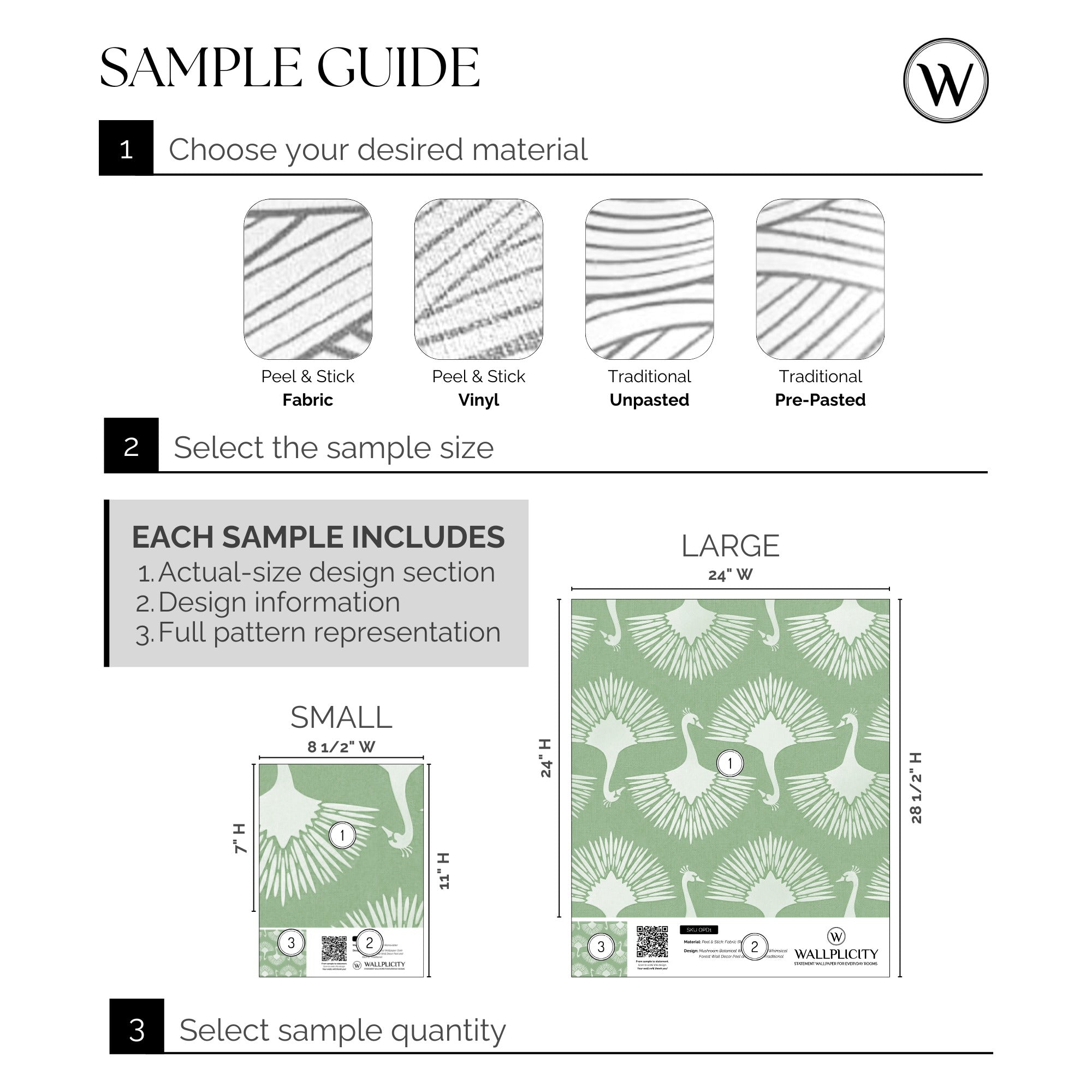 Sage Plume wallpaper sample guide