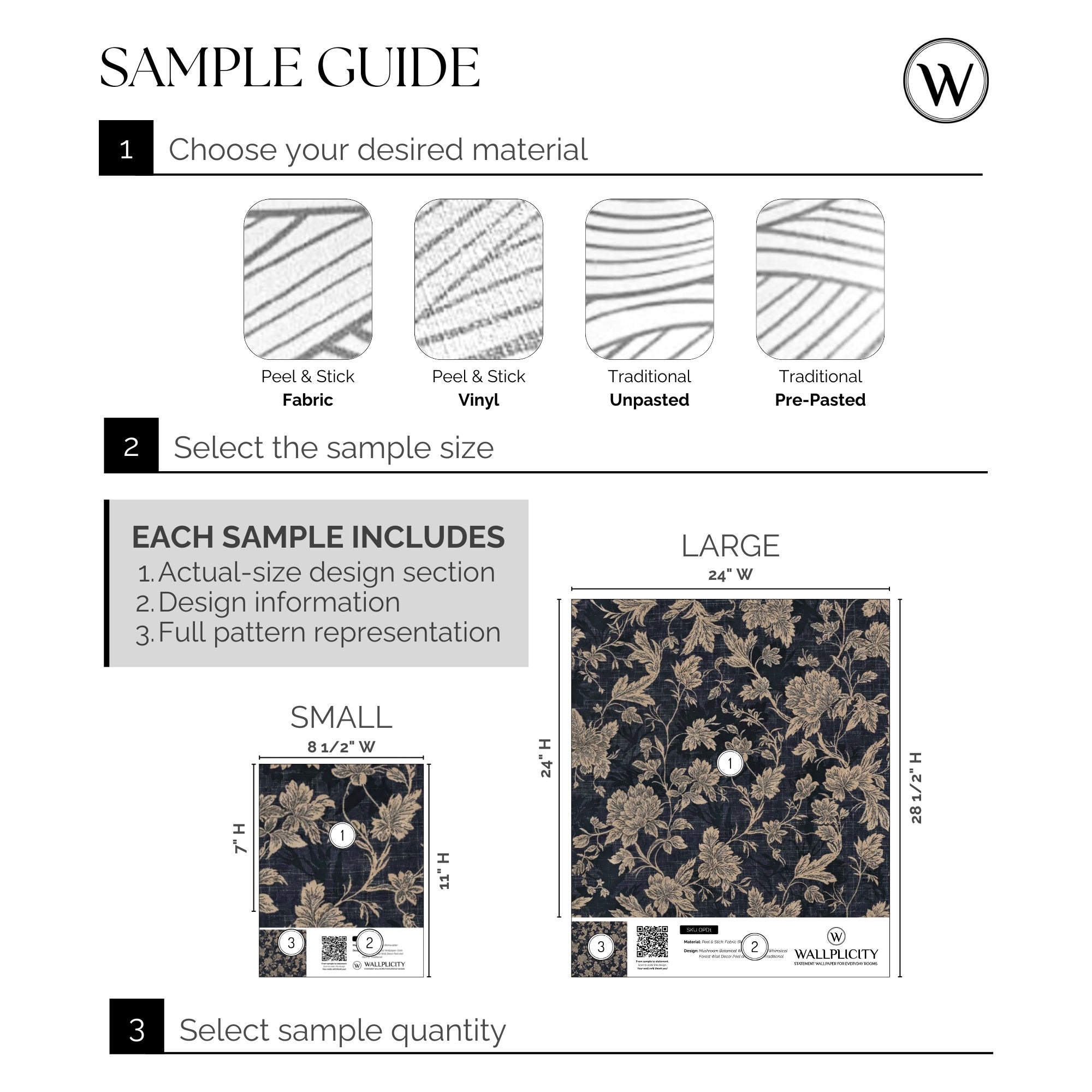 Midnight Posy wallpaper sample guide