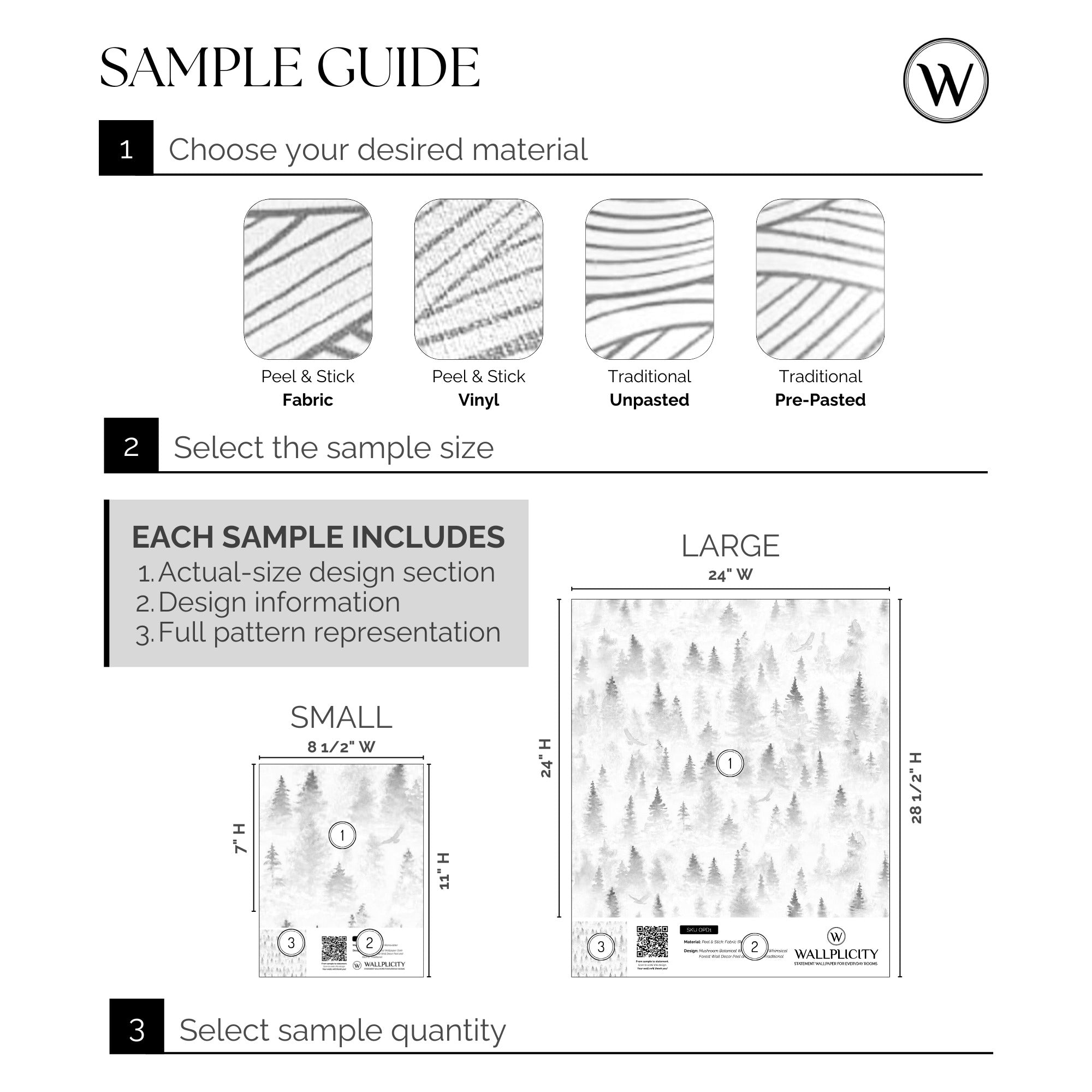 Pine Mist wallpaper sample guide