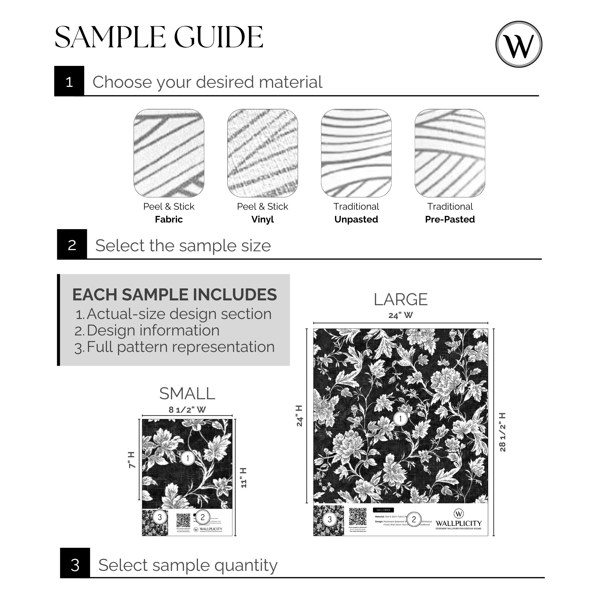 Noir Bouquet wallpaper sample guide
