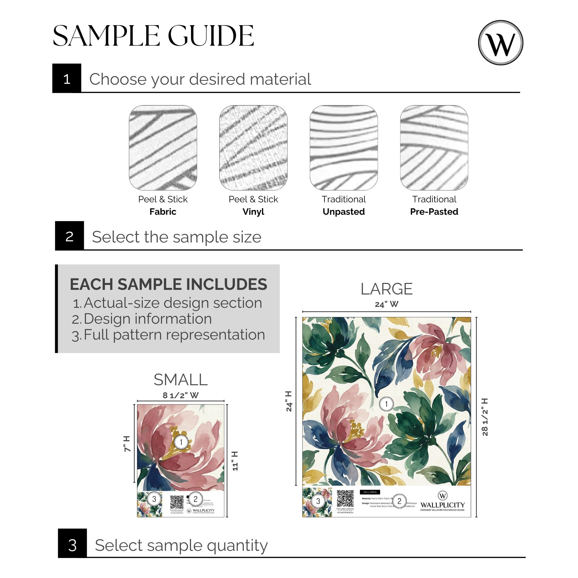 Wildflower Parade wallpaper sample guide