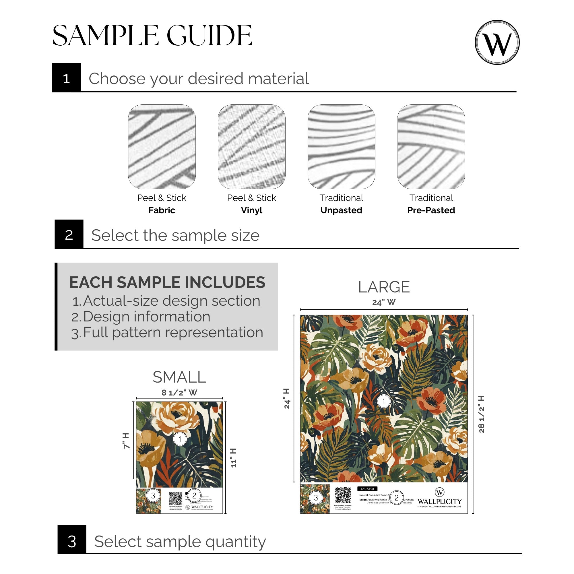 Boho Tropics wallpaper sample guide