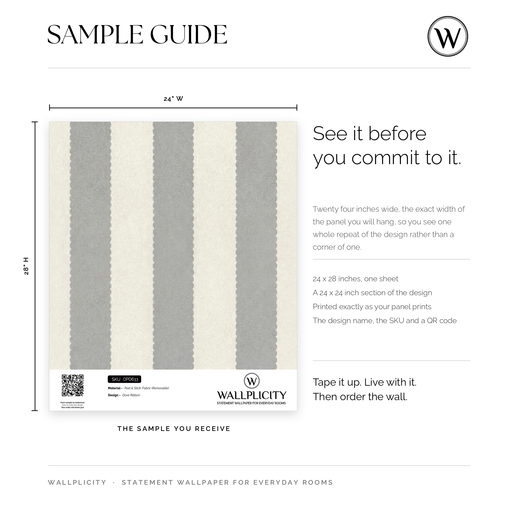Dove Ribbon wallpaper sample guide