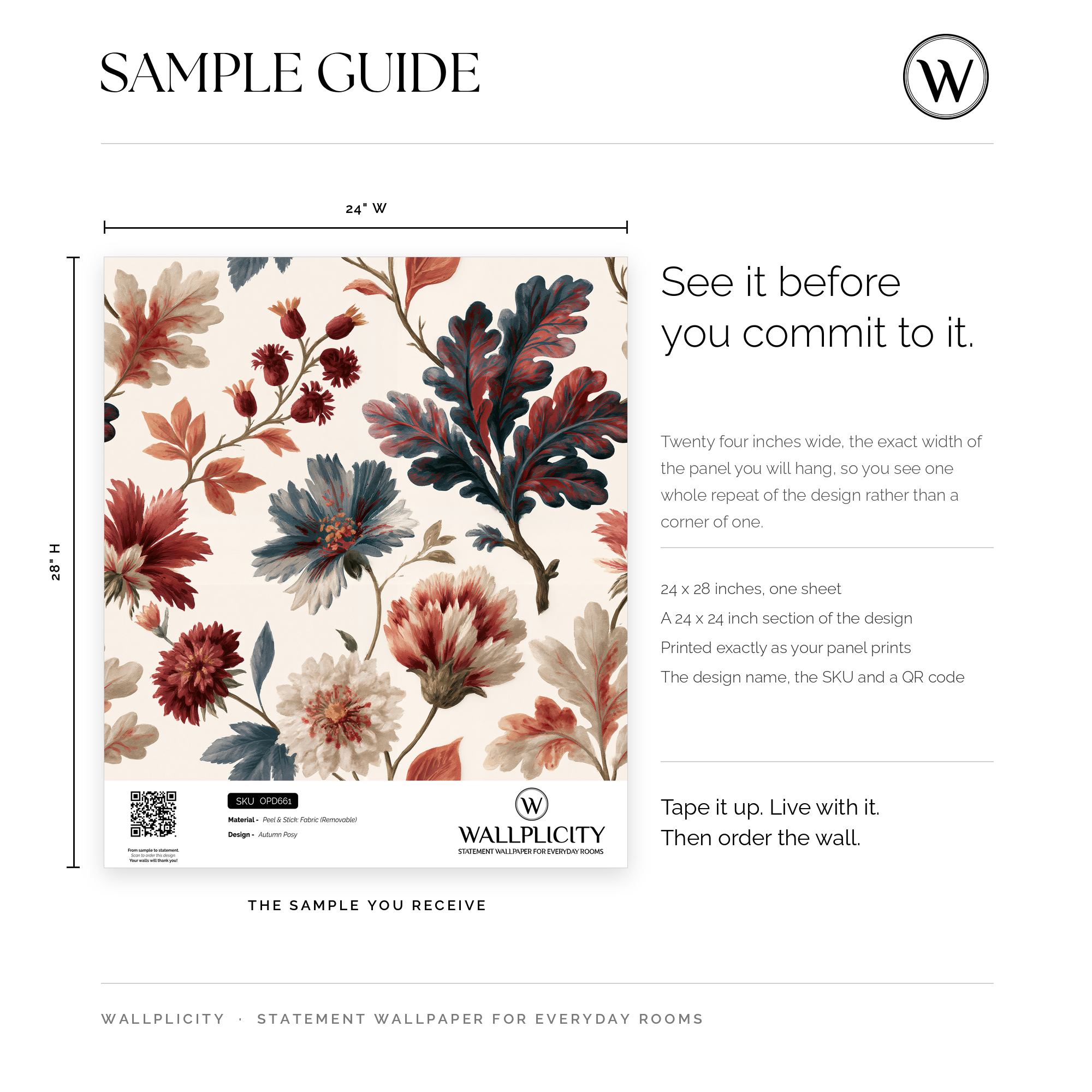 Autumn Posy wallpaper sample guide