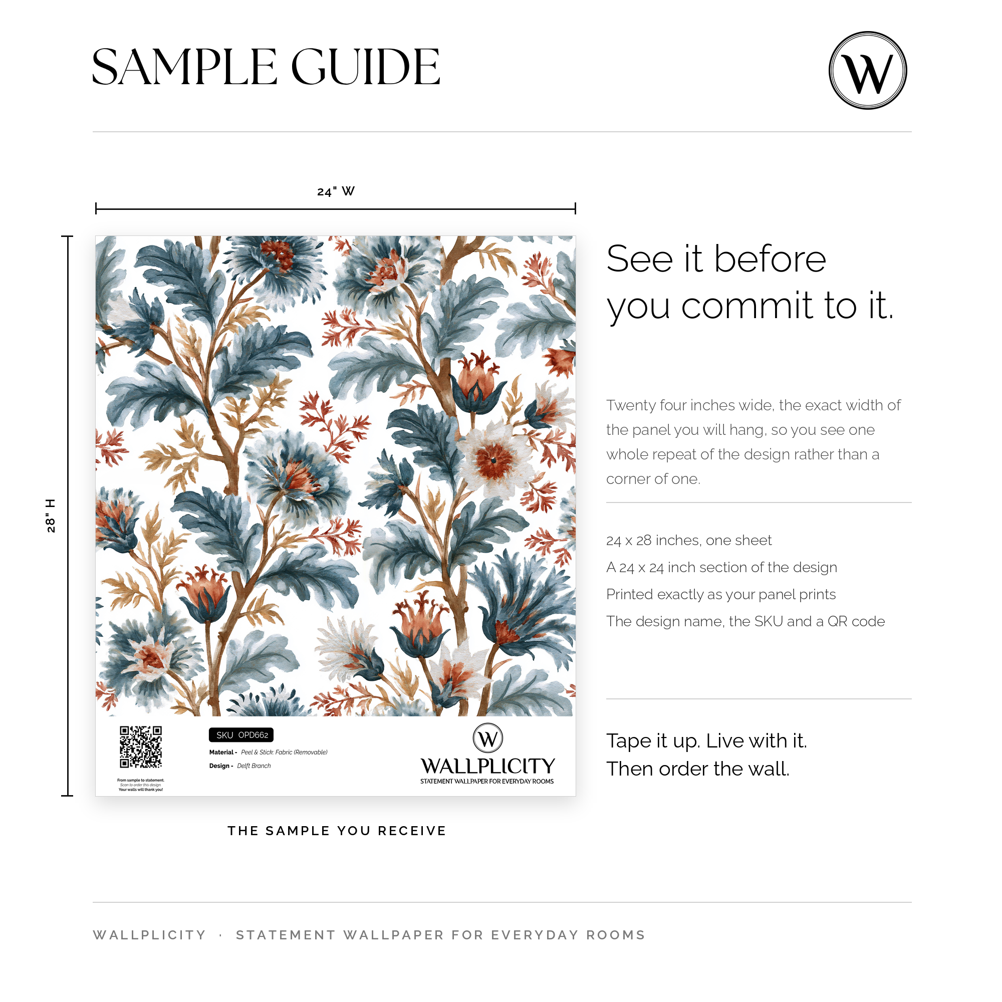 Delft Branch wallpaper sample guide