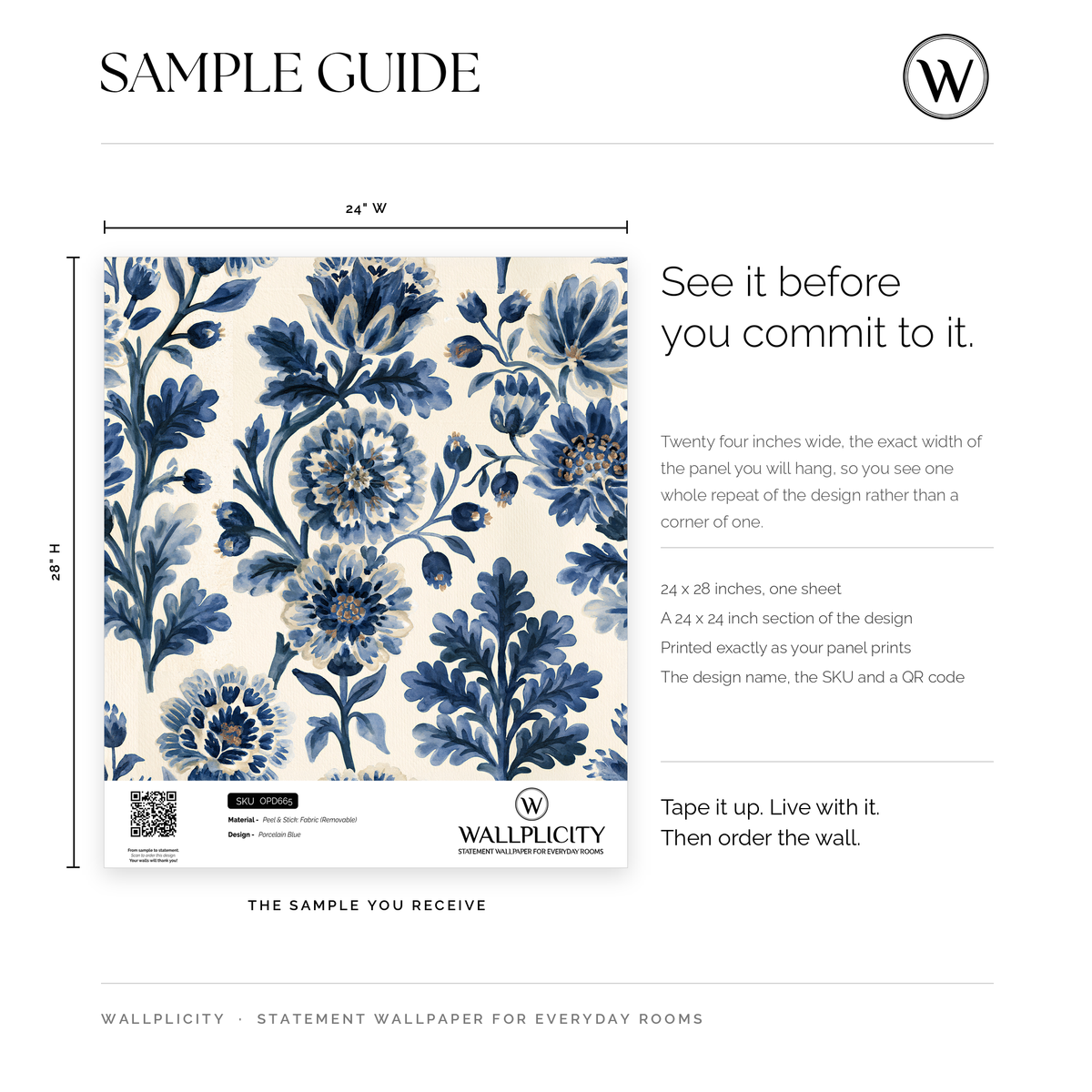 Porcelain Blue wallpaper sample guide