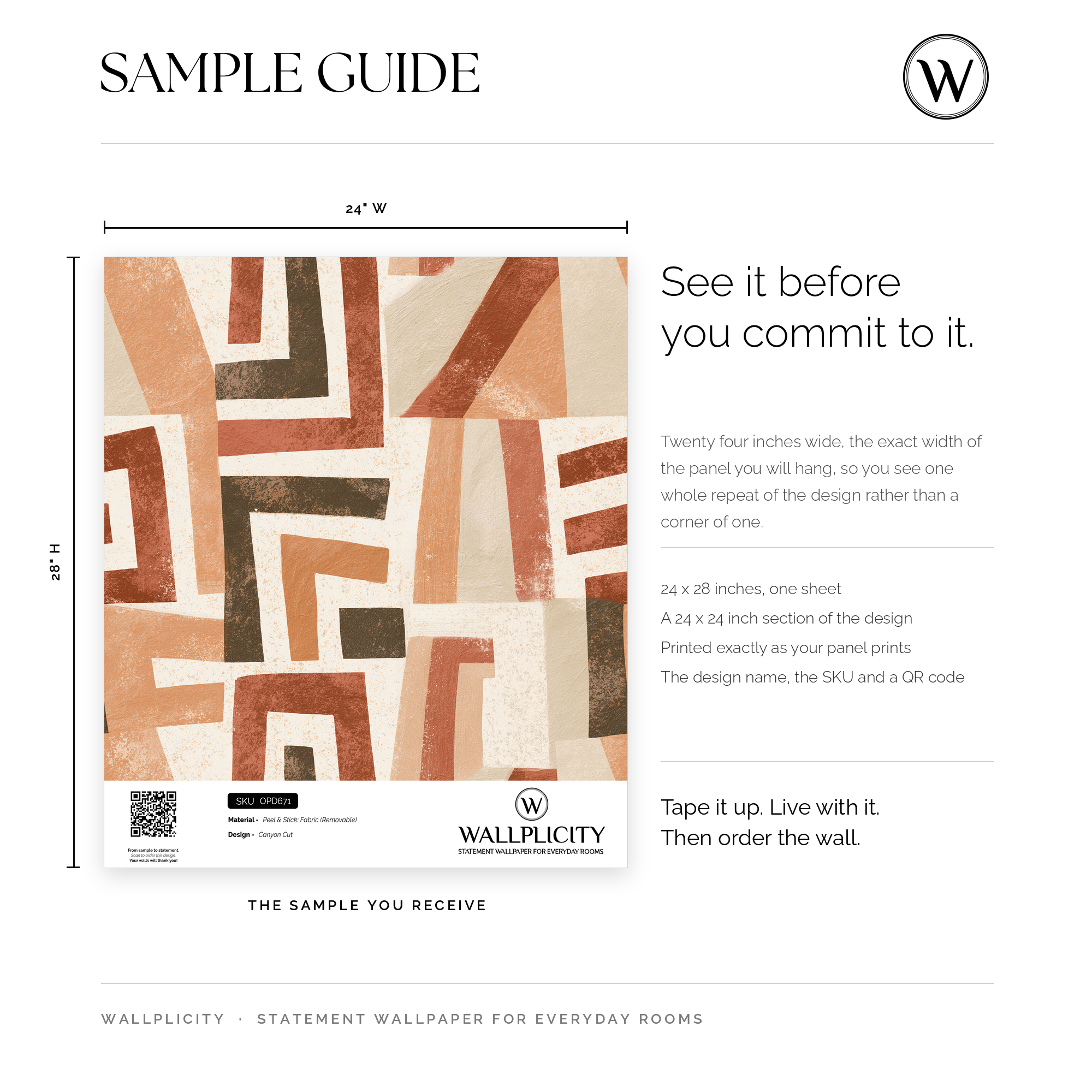 Canyon Cut wallpaper sample guide
