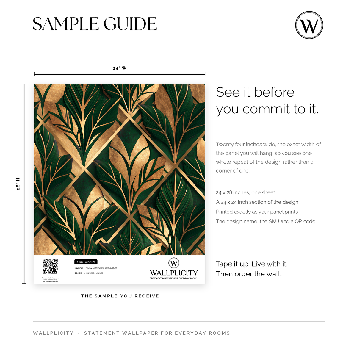 Malachite Marquee wallpaper sample guide