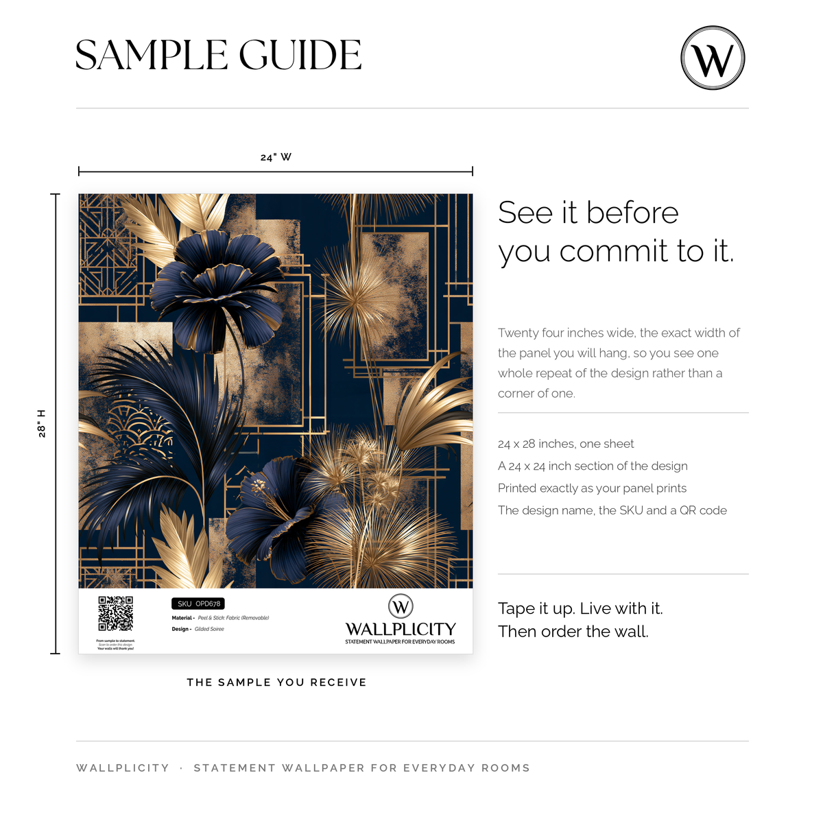 Gilded Soiree wallpaper sample guide