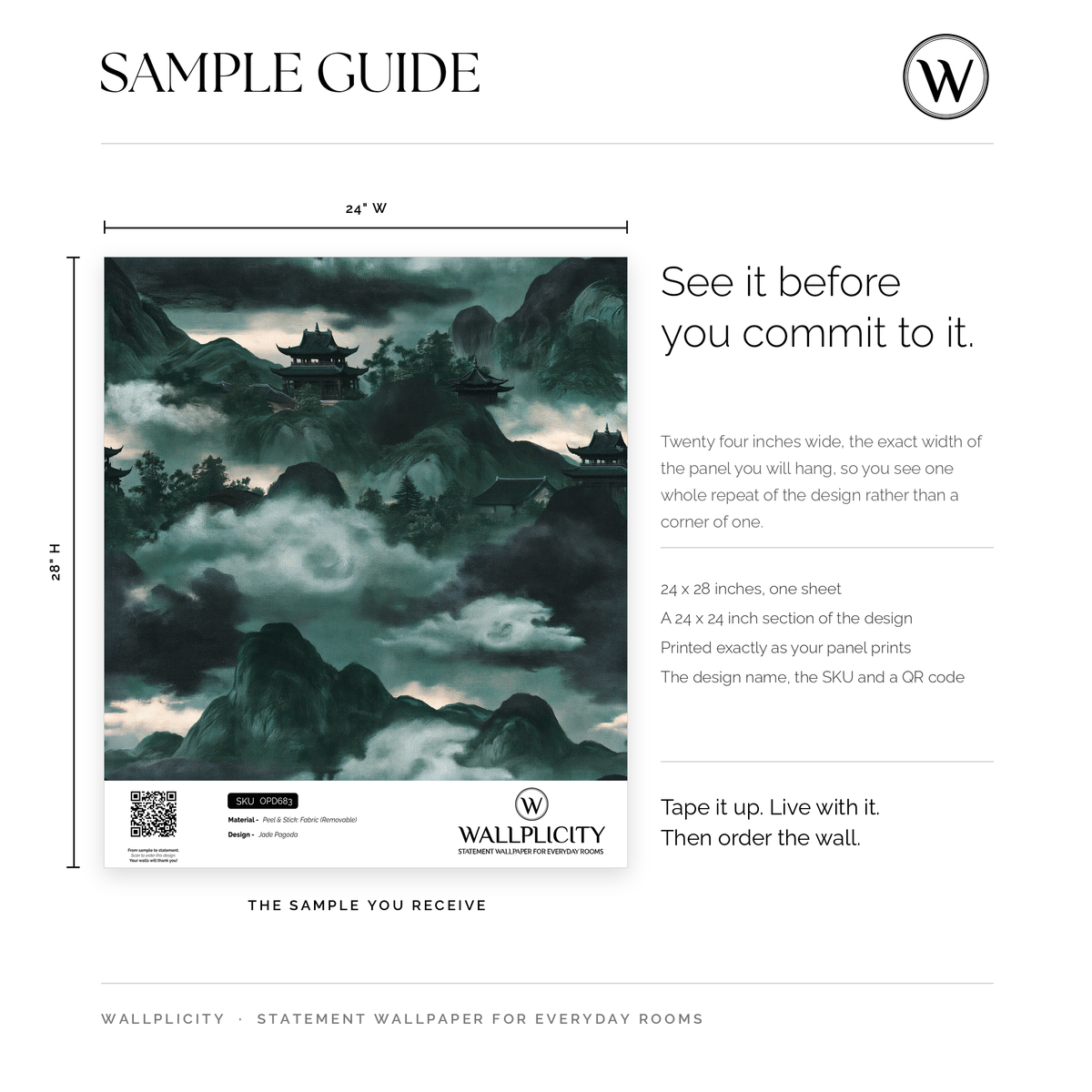 Jade Pagoda wallpaper sample guide