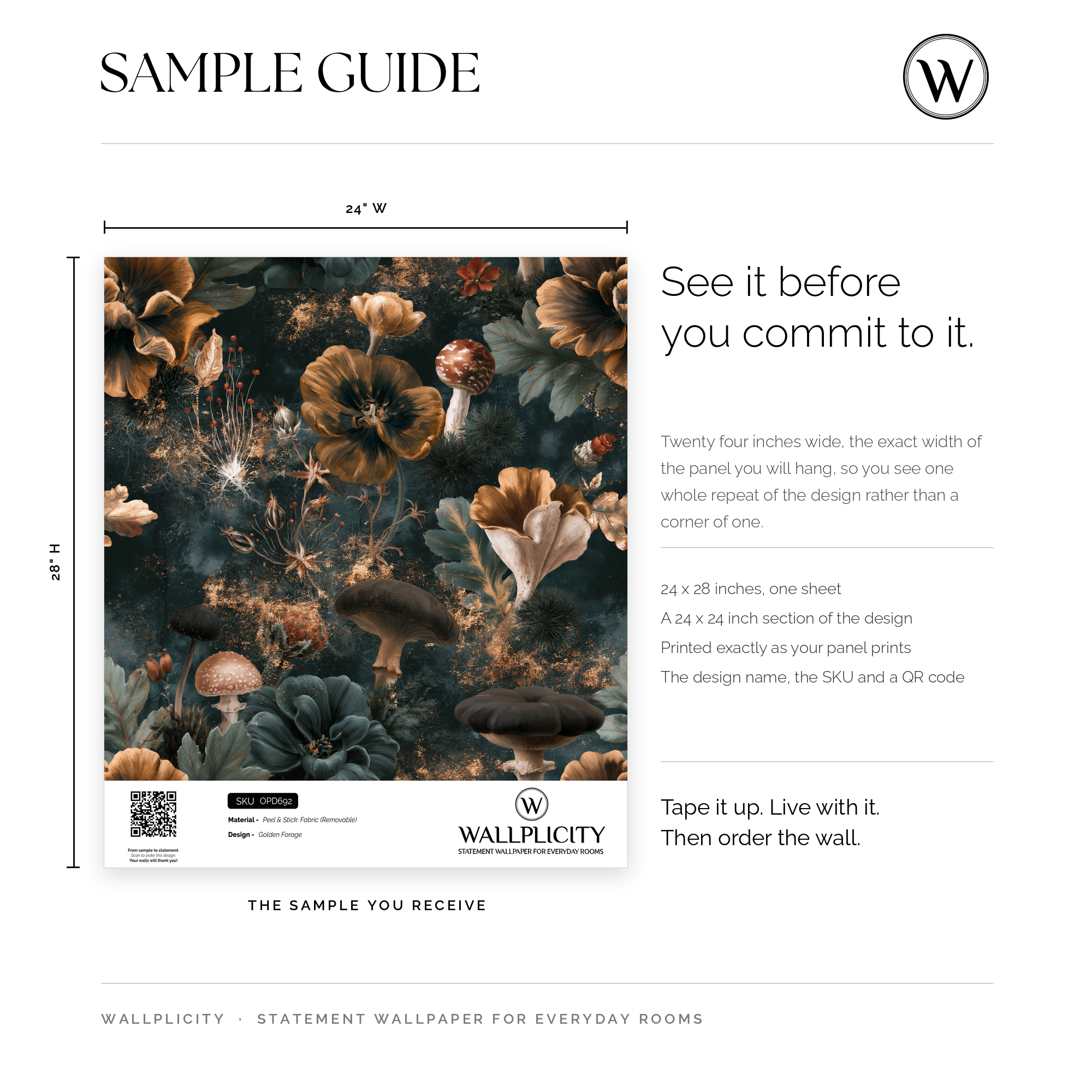 Golden Forage wallpaper sample guide