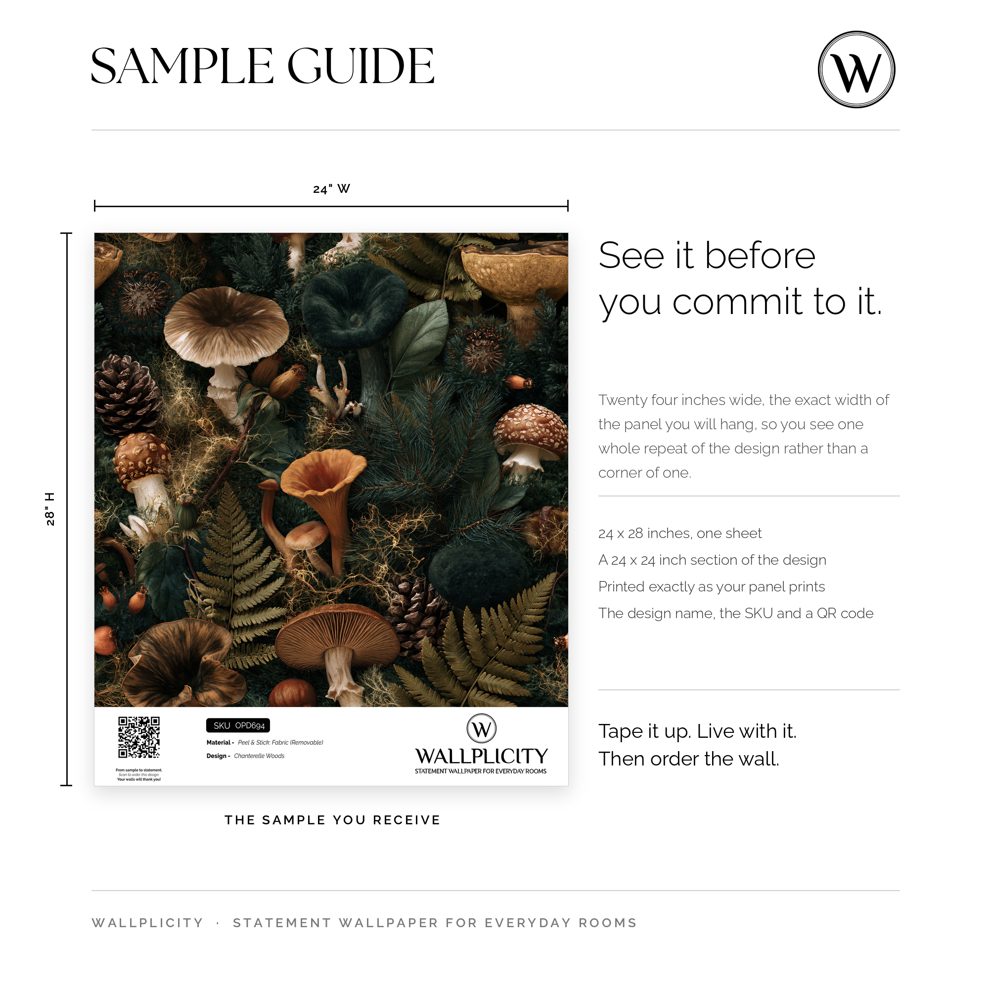 Chanterelle Woods wallpaper sample guide