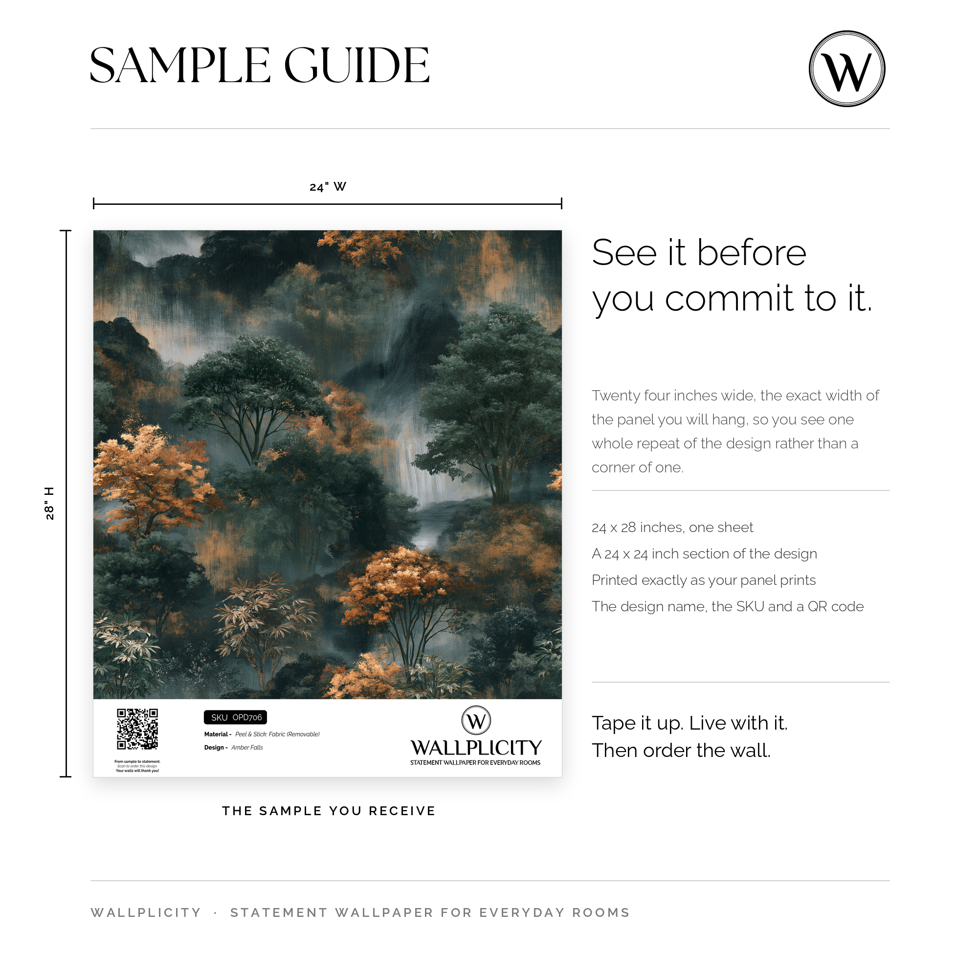 Amber Falls wallpaper sample guide