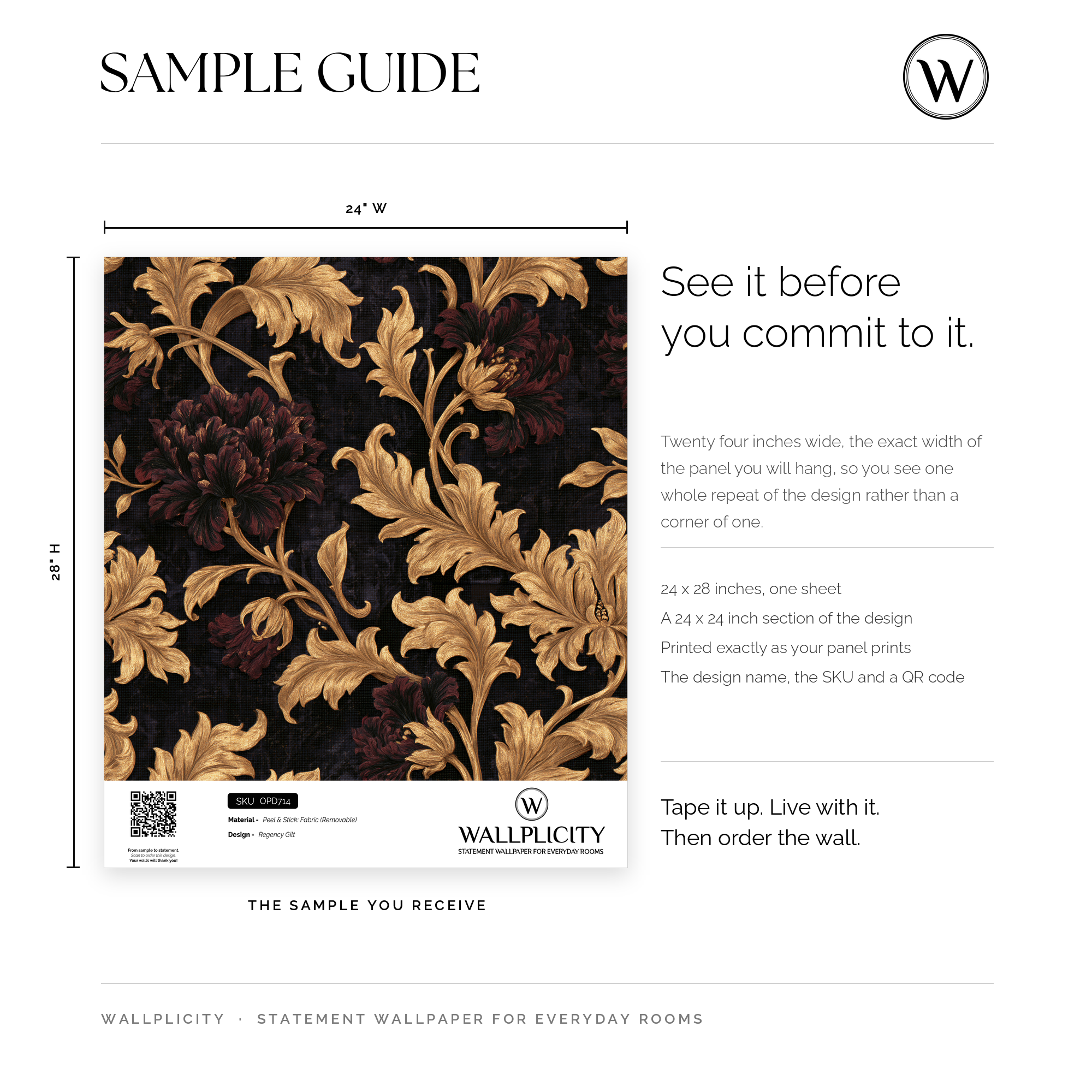 Regency Gilt wallpaper sample guide