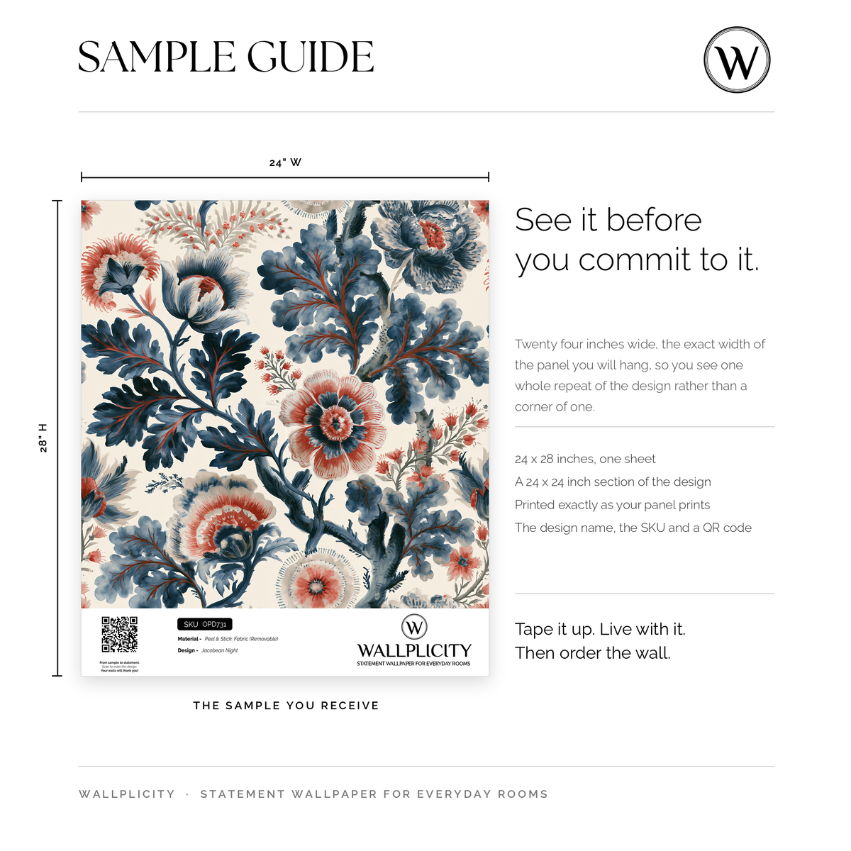 Jacobean Night wallpaper sample guide