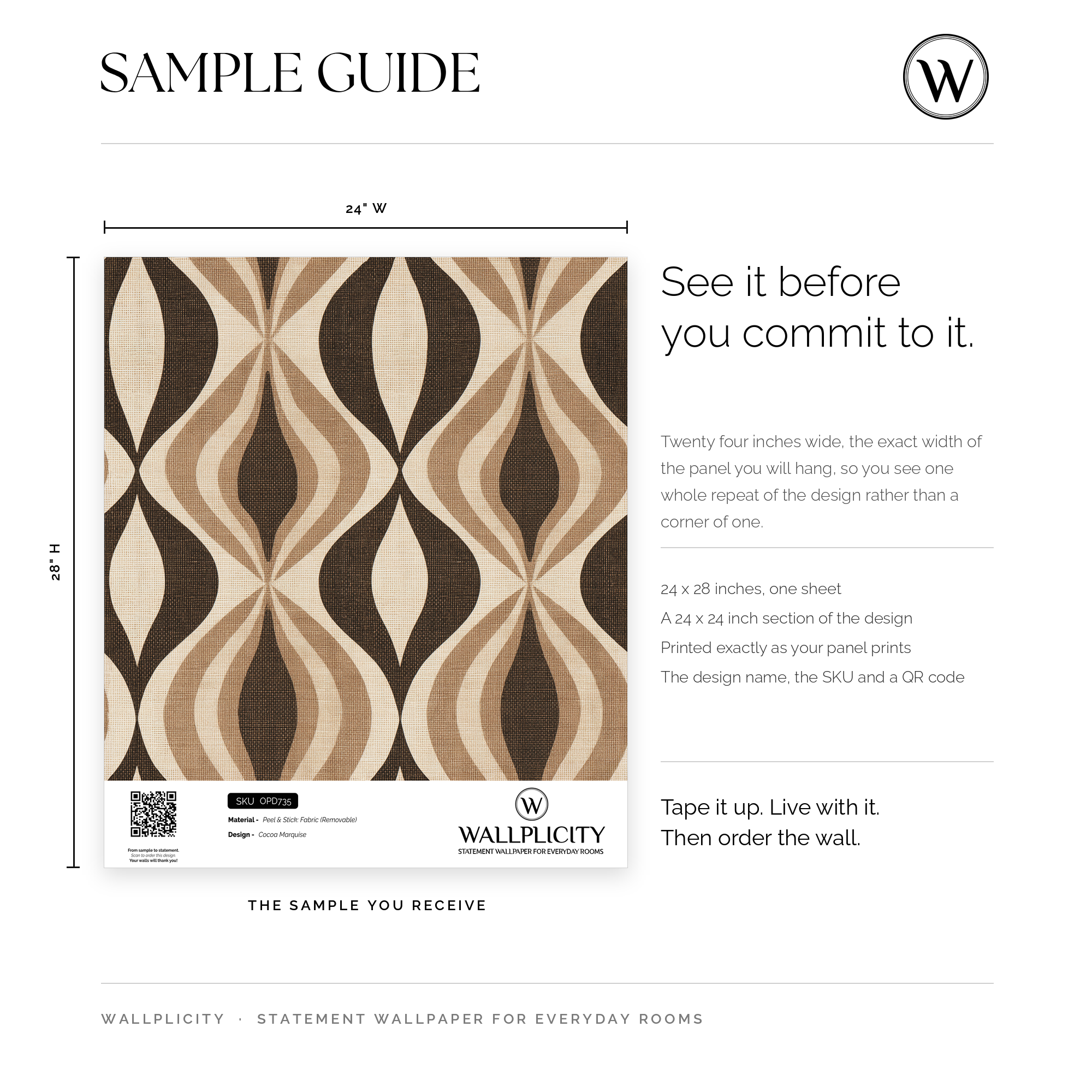 Cocoa Marquise wallpaper sample guide