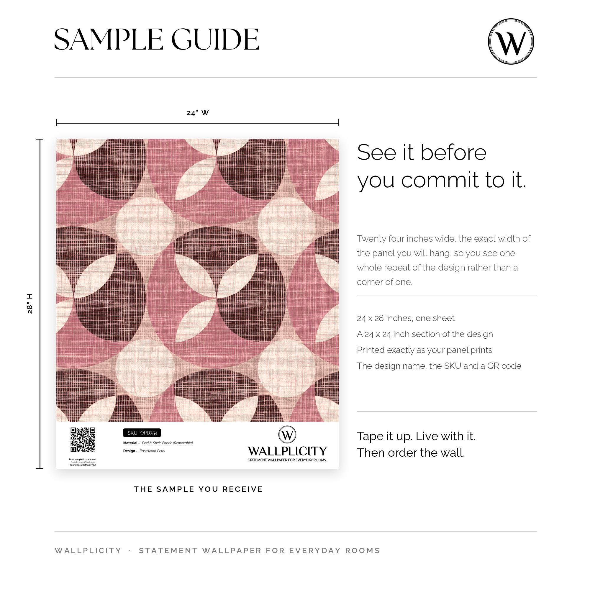 Rosewood Petal wallpaper sample guide