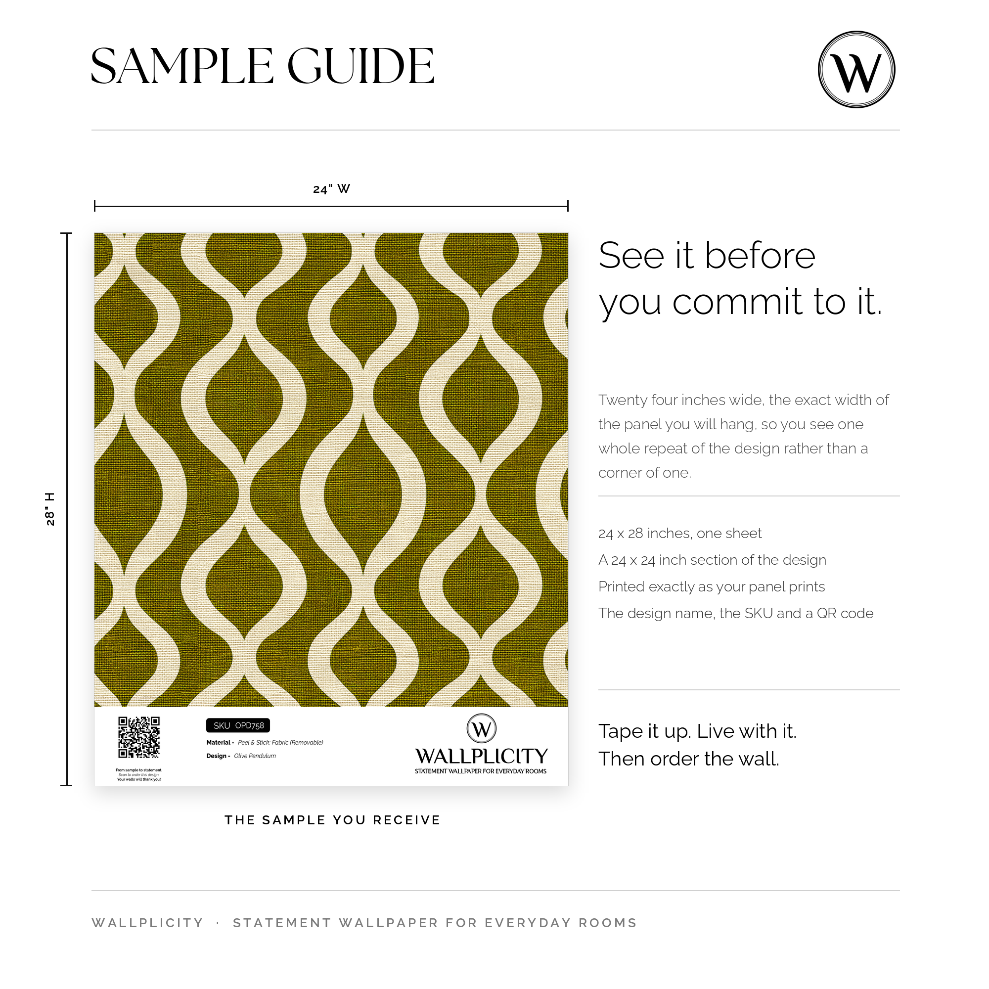Olive Pendulum wallpaper sample guide