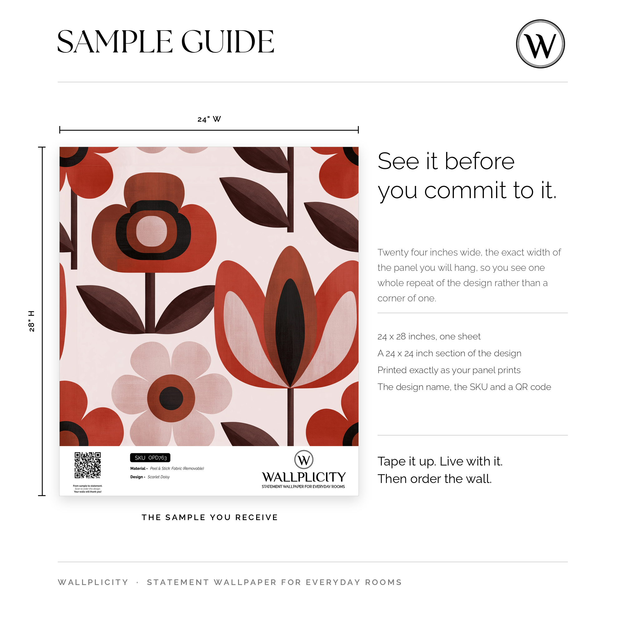 Scarlet Daisy wallpaper sample guide