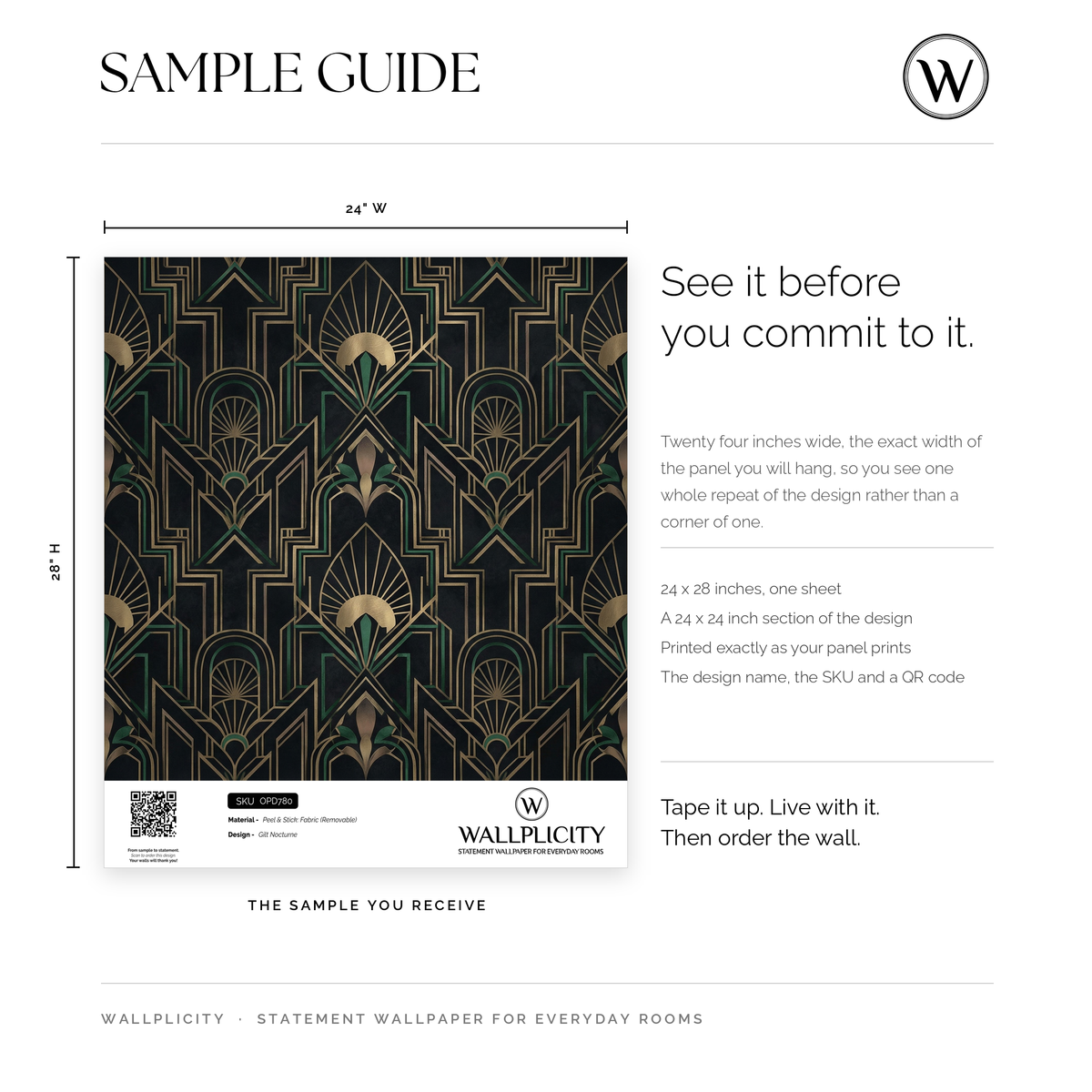 Gilt Nocturne wallpaper sample guide