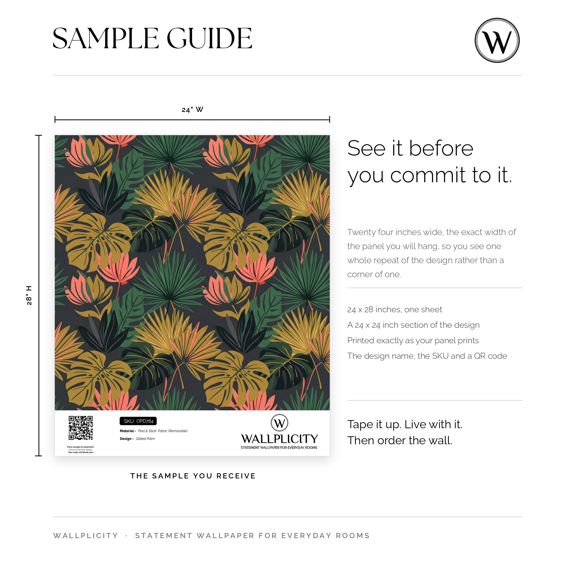 Gilded Palm wallpaper sample guide