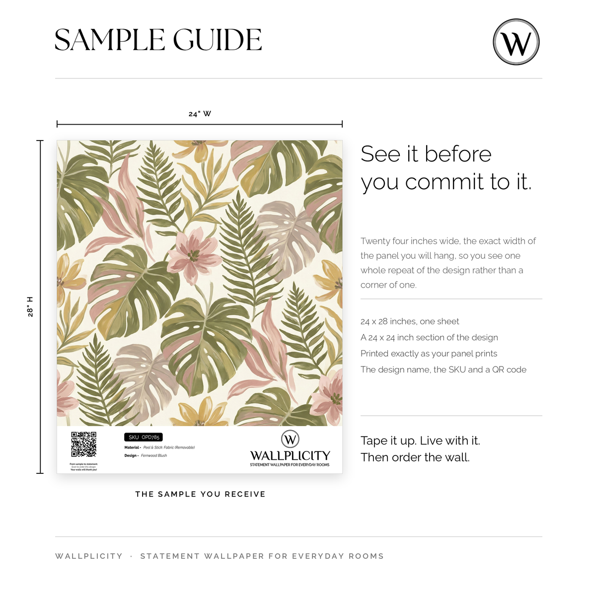 Fernwood Blush wallpaper sample guide