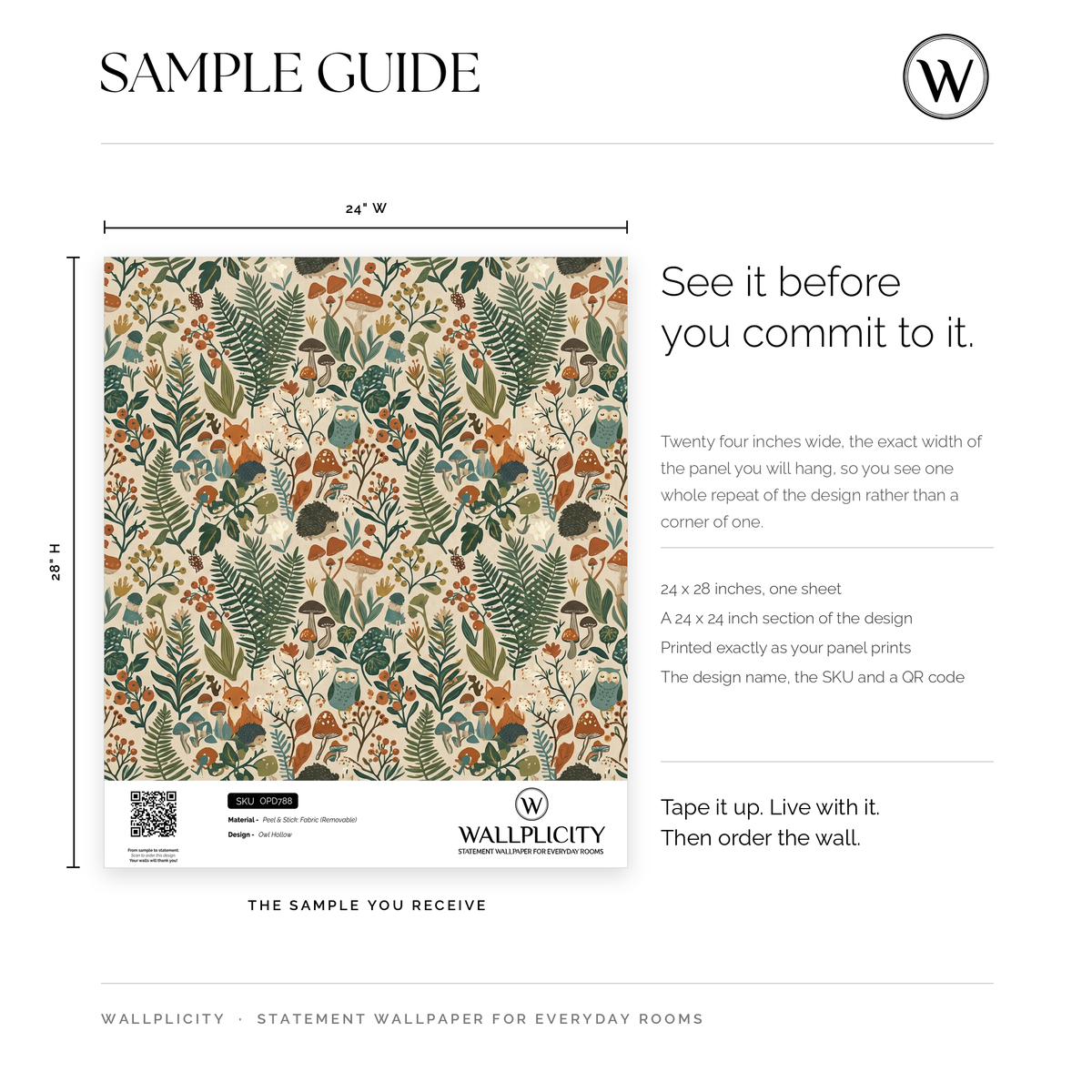 Owl Hollow wallpaper sample guide