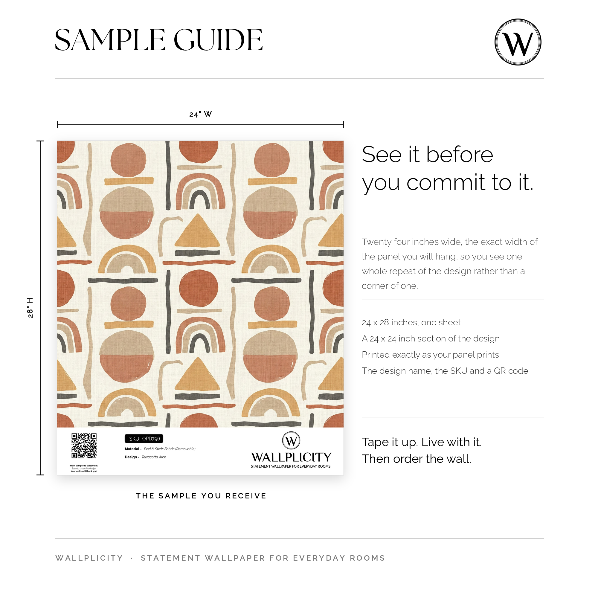 Terracotta Arch wallpaper sample guide