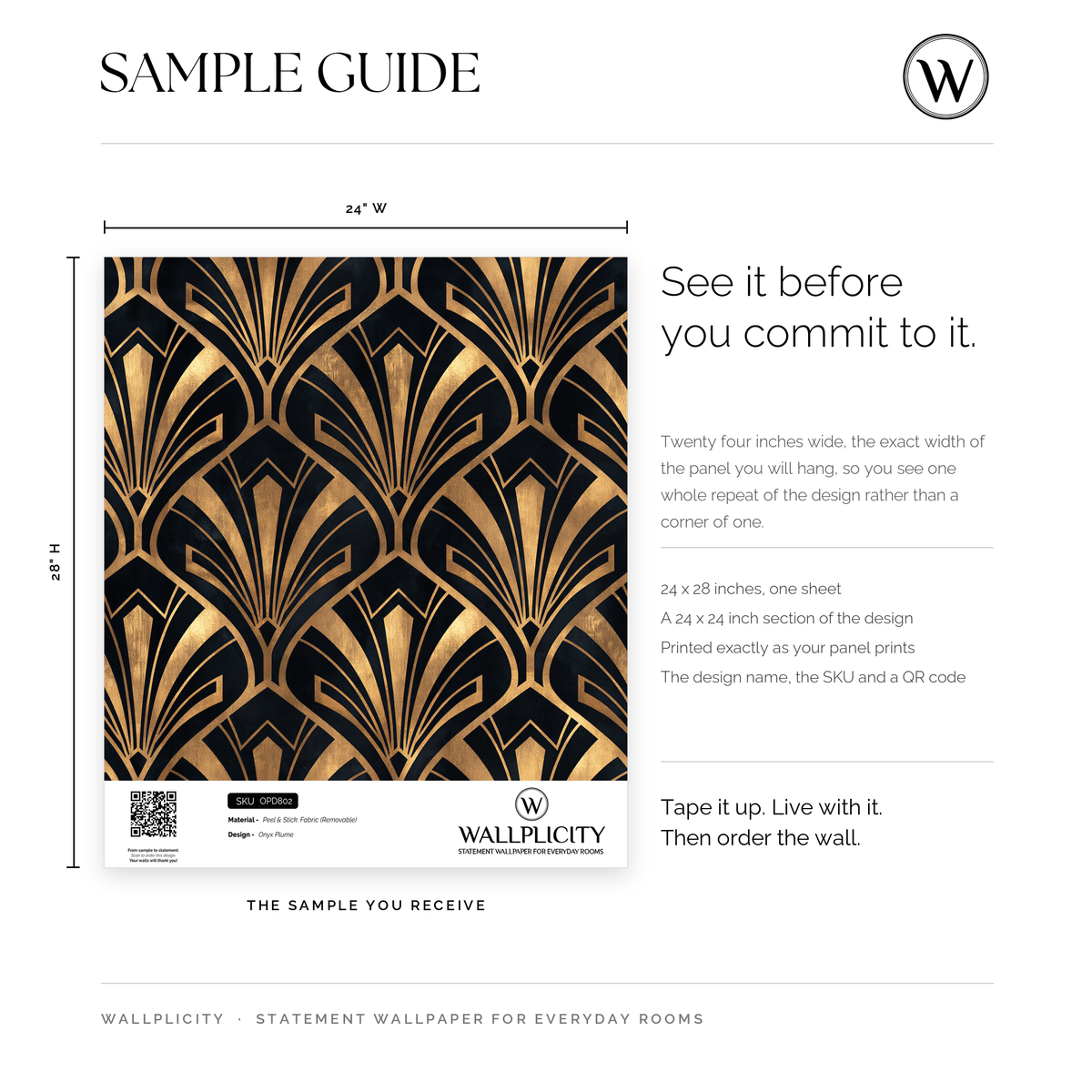 Onyx Plume wallpaper sample guide