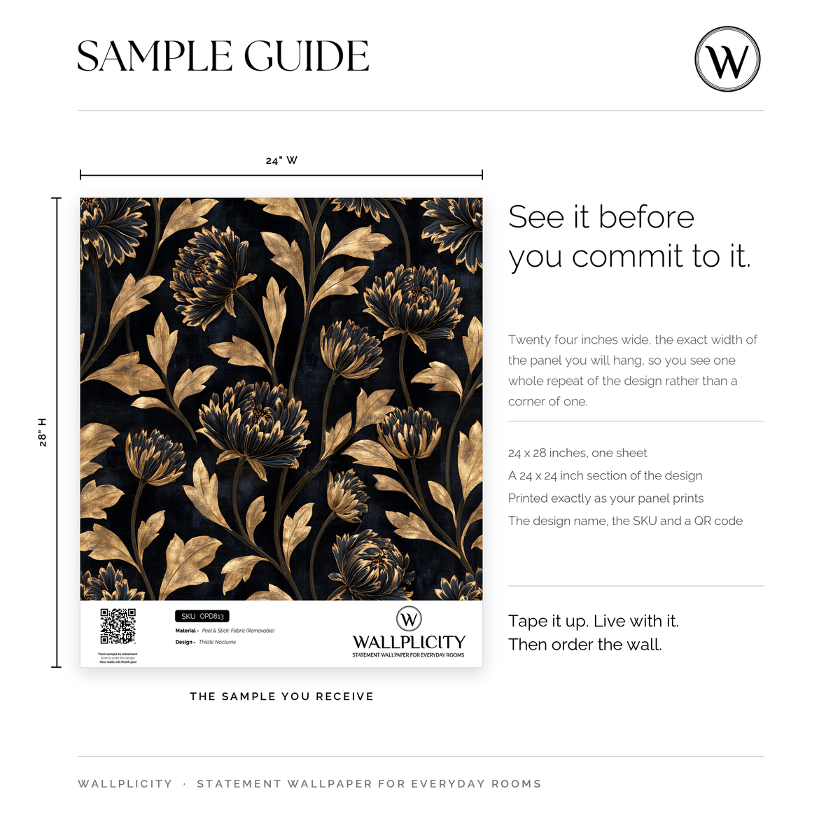 Thistle Nocturne wallpaper sample guide