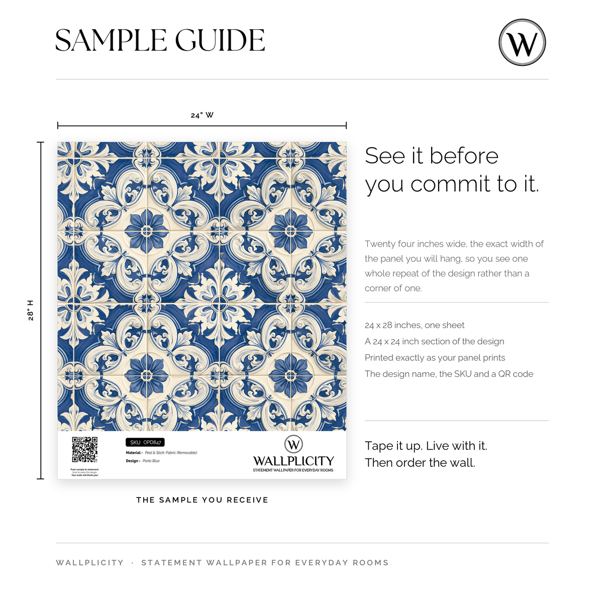 Porto Blue wallpaper sample guide