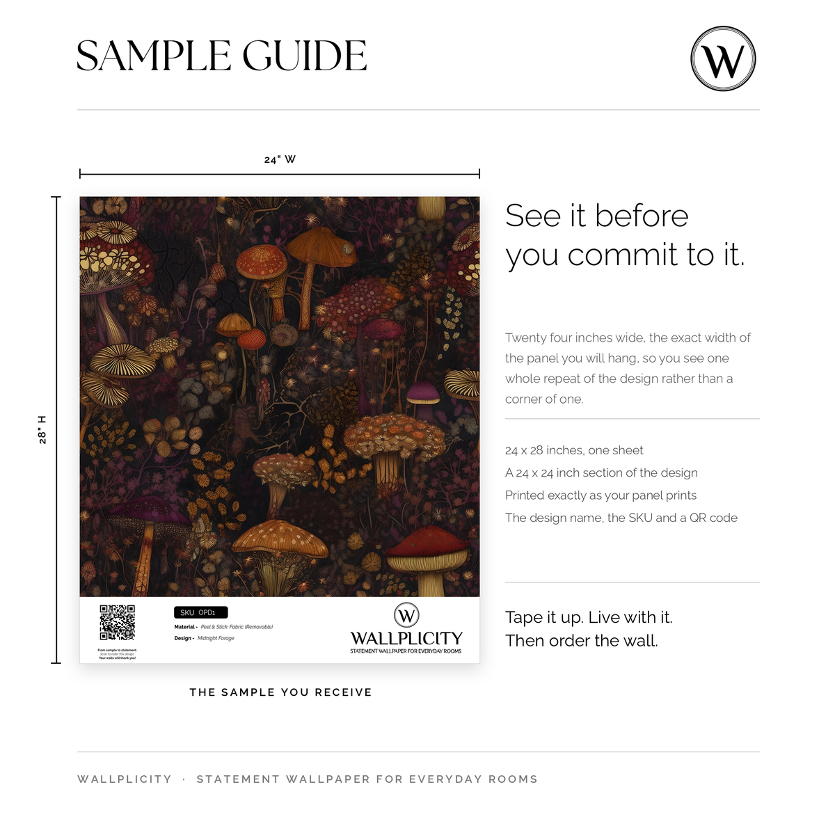 Midnight Forage wallpaper sample guide
