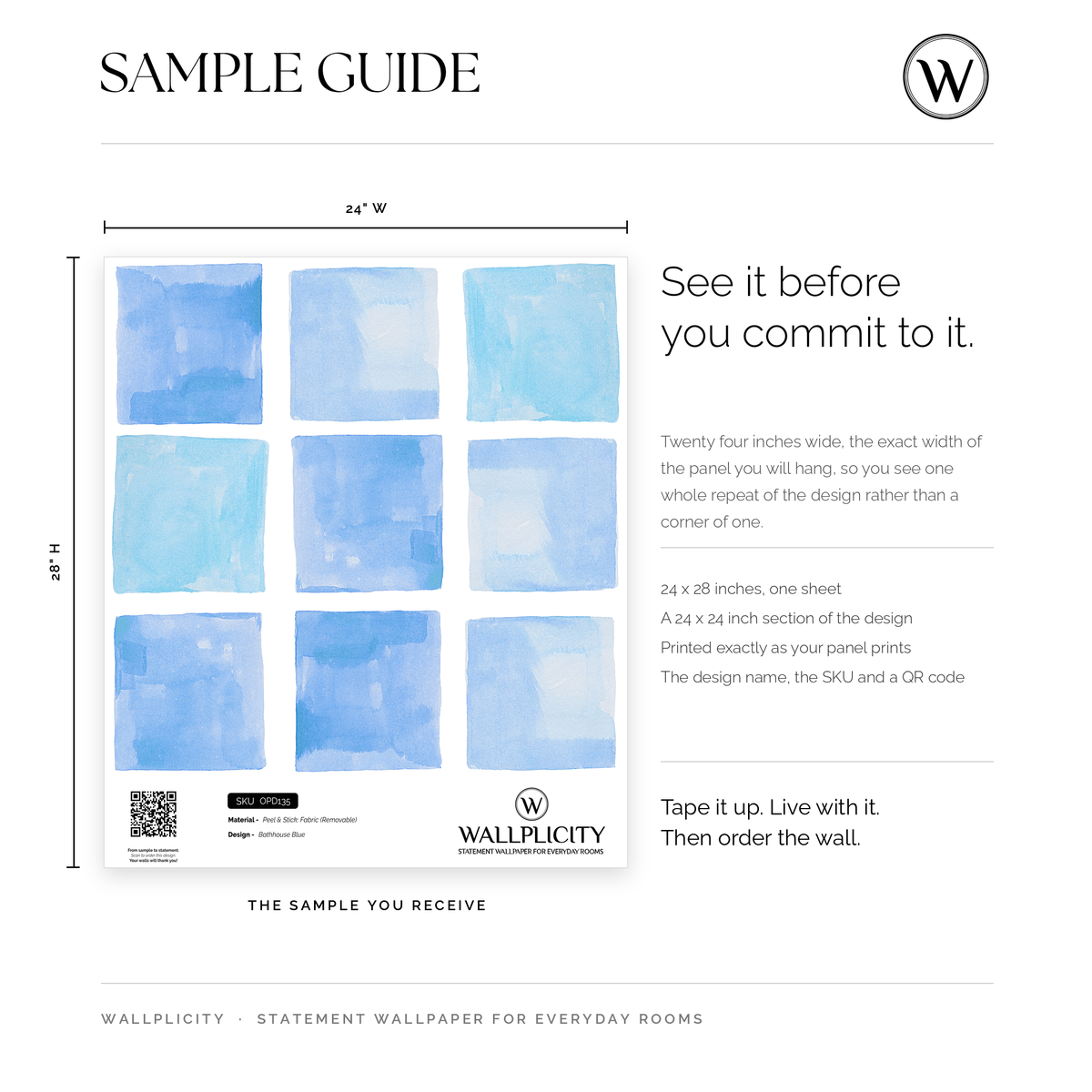 Bathhouse Blue wallpaper sample guide