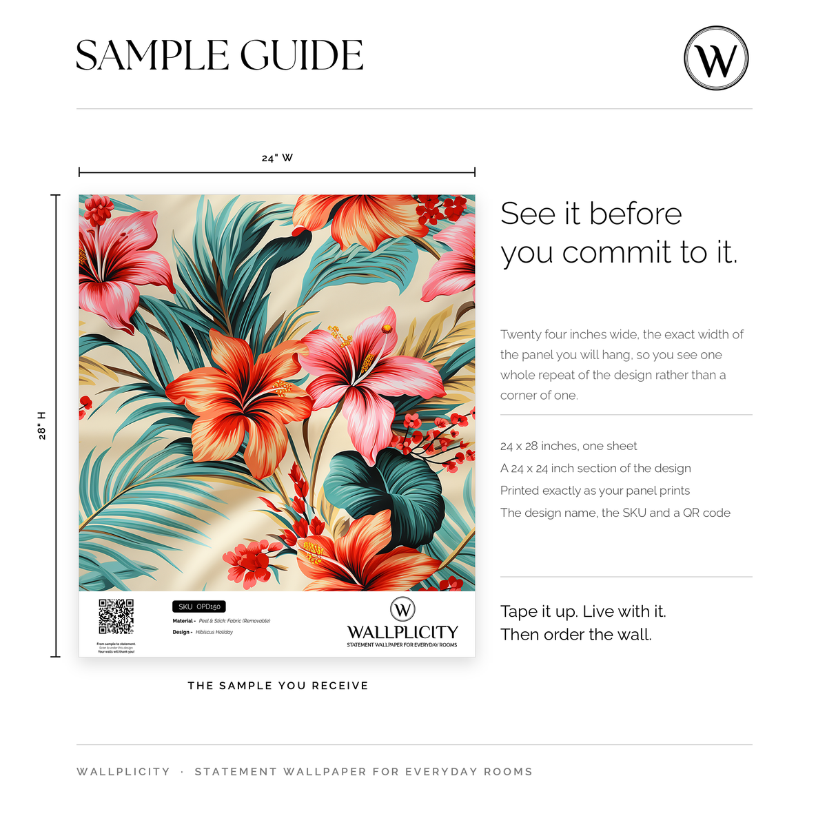Hibiscus Holiday wallpaper sample guide