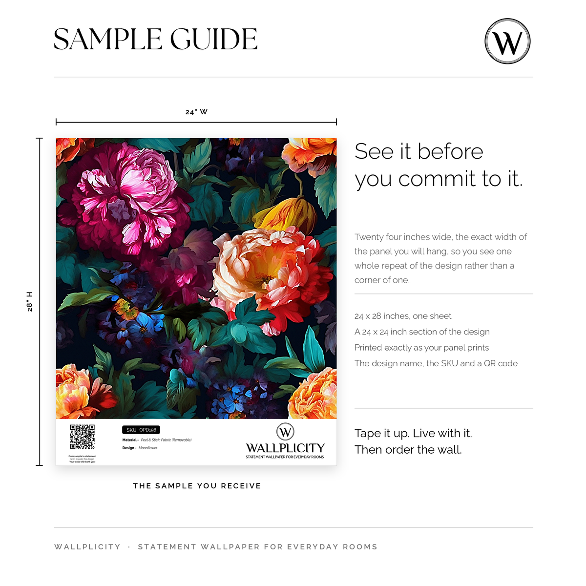 Moonflower wallpaper sample guide