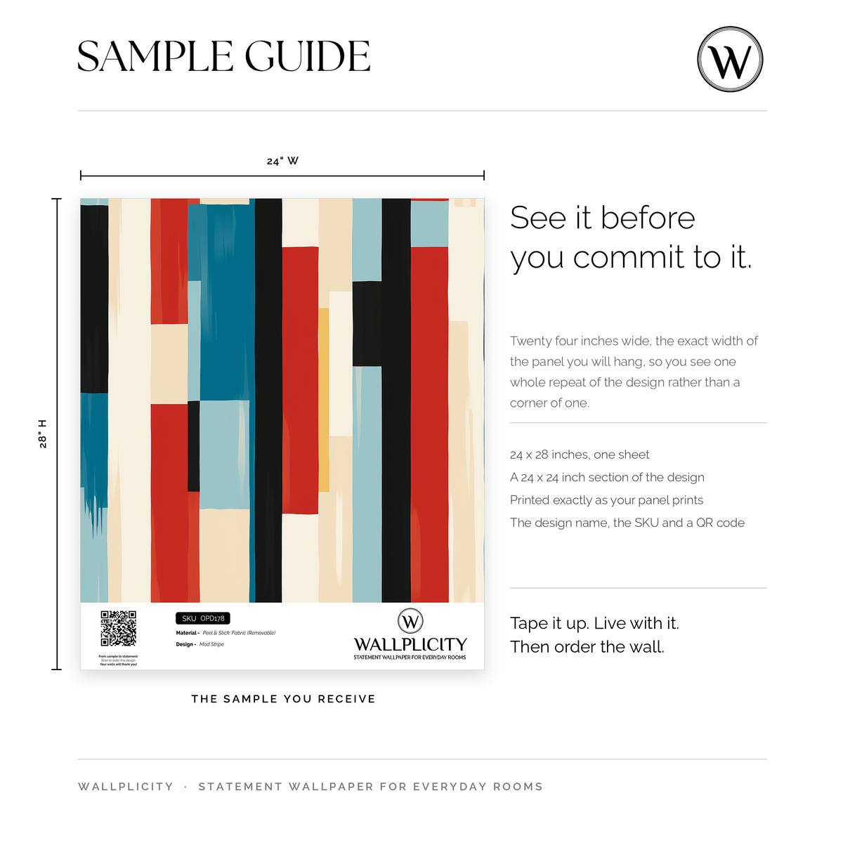Mod Stripe wallpaper sample guide