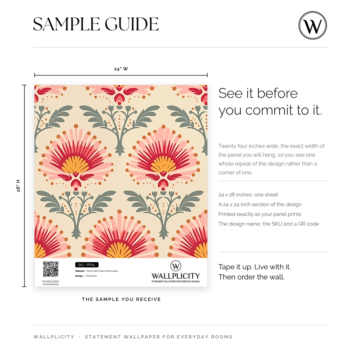 Prairie Rose wallpaper sample guide