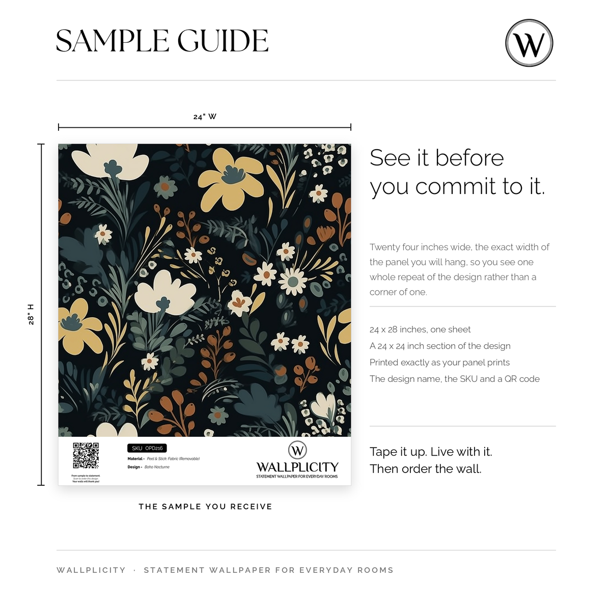 Boho Nocturne wallpaper sample guide