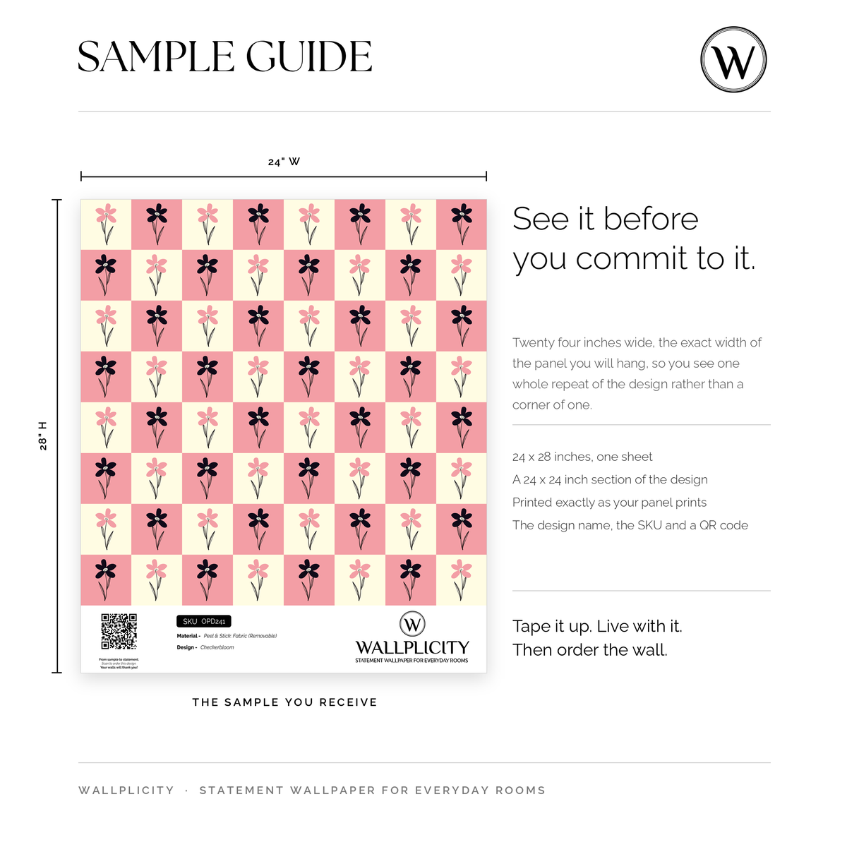 Checkerbloom wallpaper sample guide