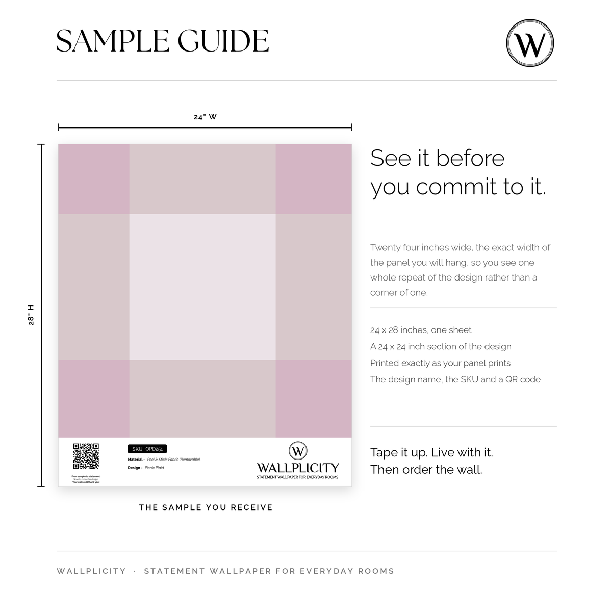Picnic Plaid wallpaper sample guide
